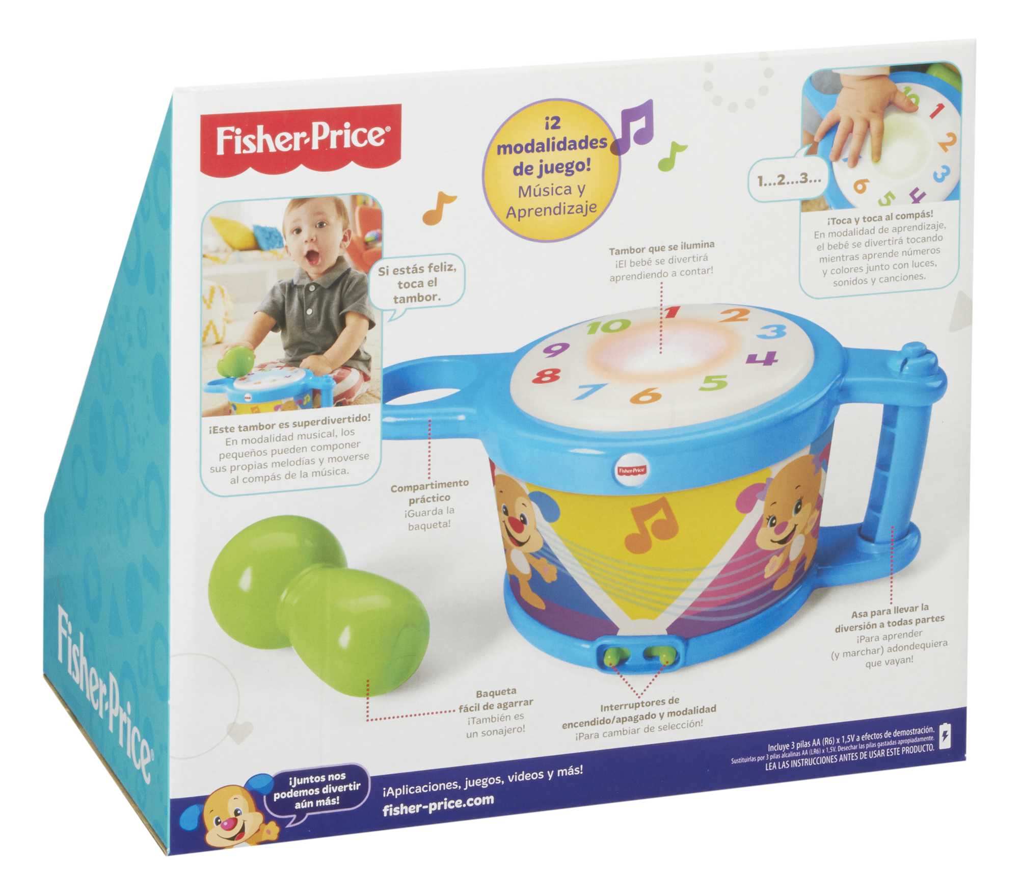 Fisher-Price Aprender e Brincar Brinquedo para Bebês Tambor - Image 3