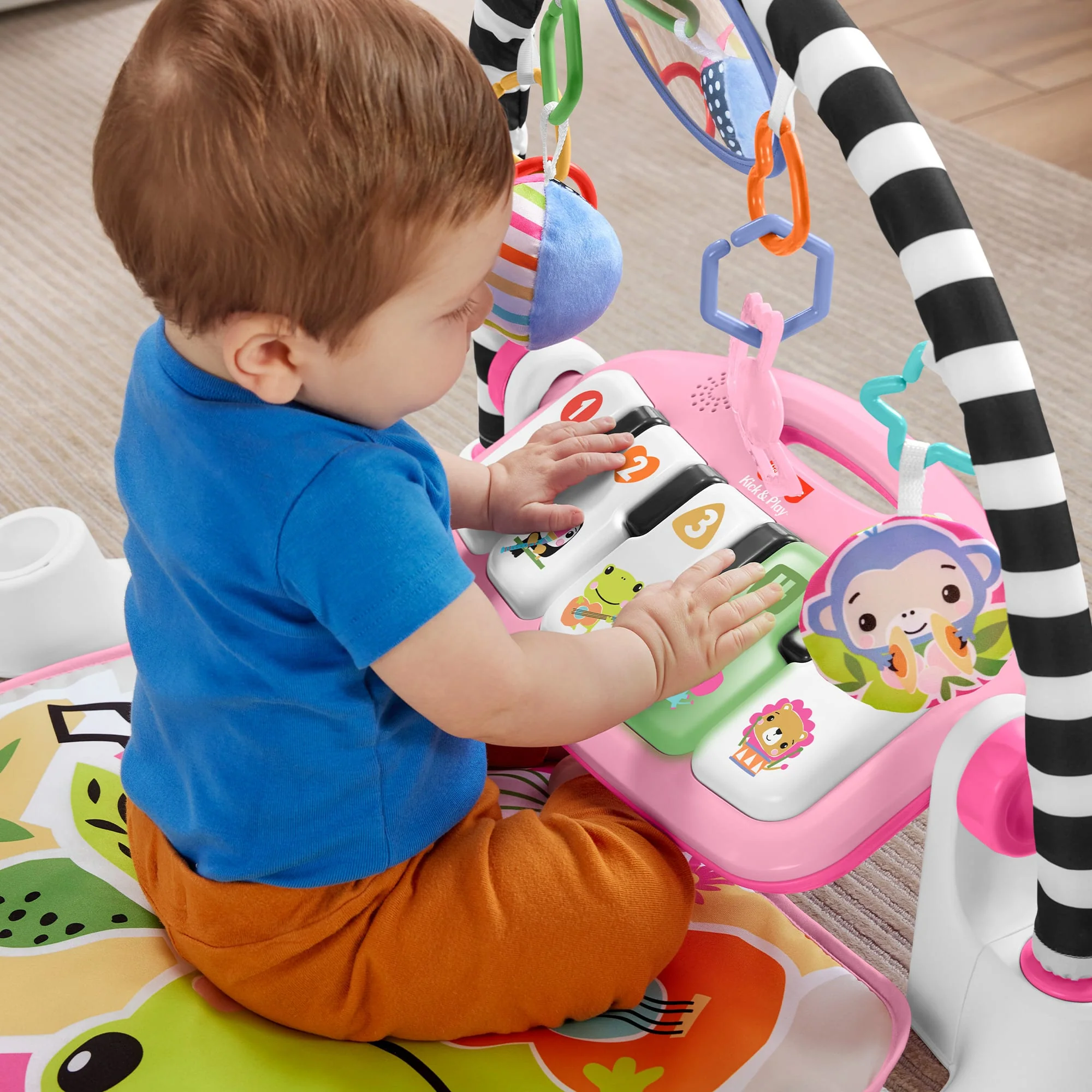 Fisher-Price Baby Gimnasio para Bebés Piano Pataditas Musicales Brilla y Crece Rosa - Image 3