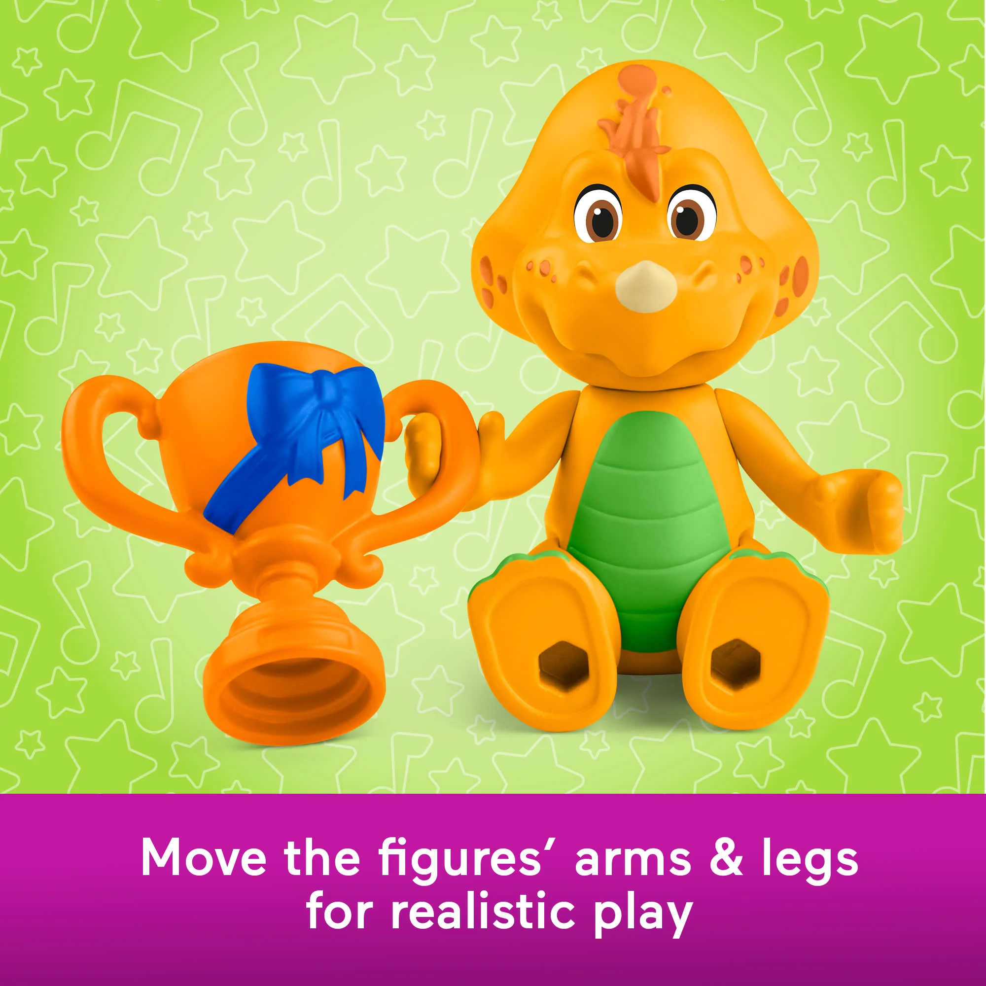 Fisher-Price Barney's World Barney's Friend Mel & Billy Dino Figure Set For Kids, 3 Toys - Image 4