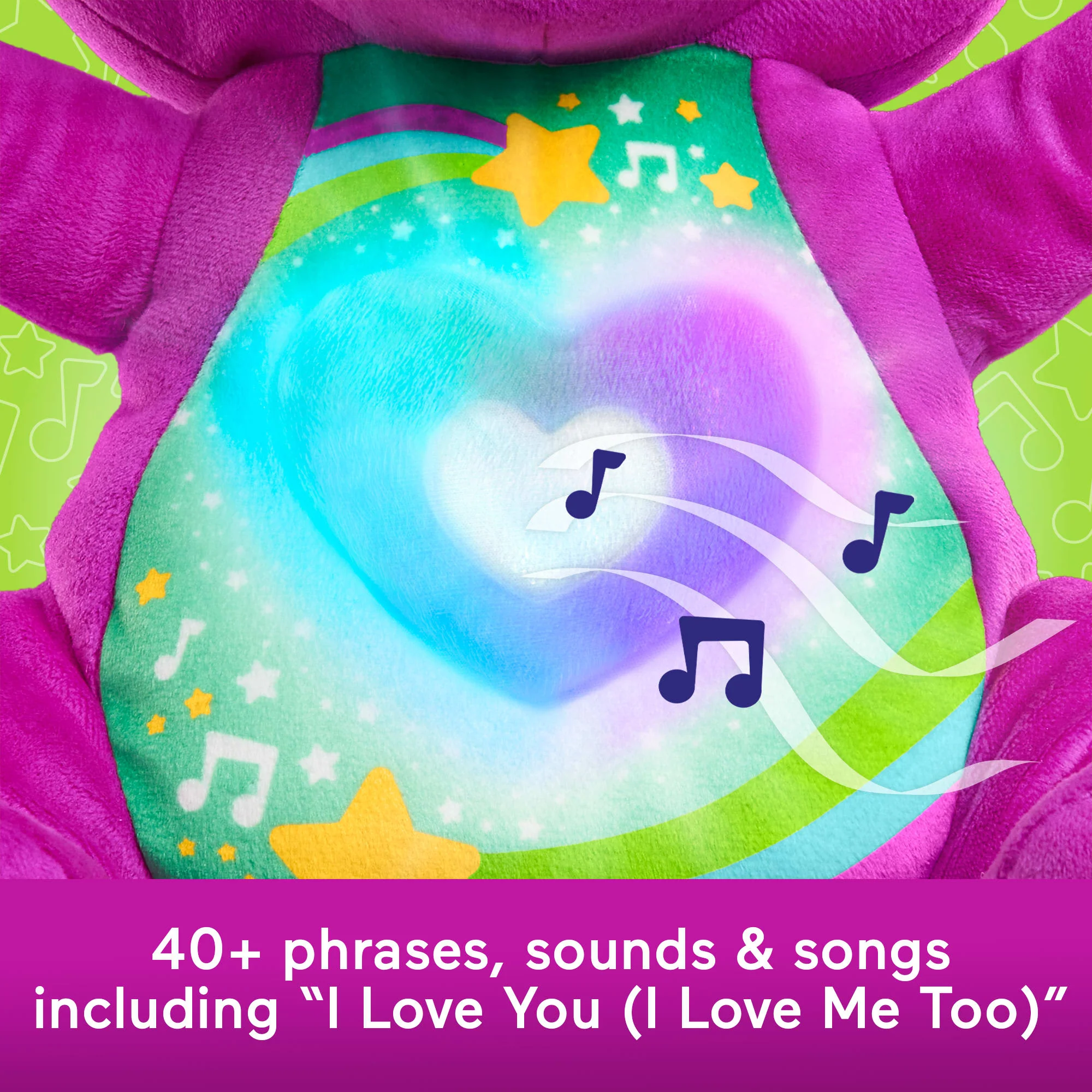 Fisher-Price Barney's World Heart Glow Barney Plush Toy With Music & Lights For Toddlers & Kids - Image 4