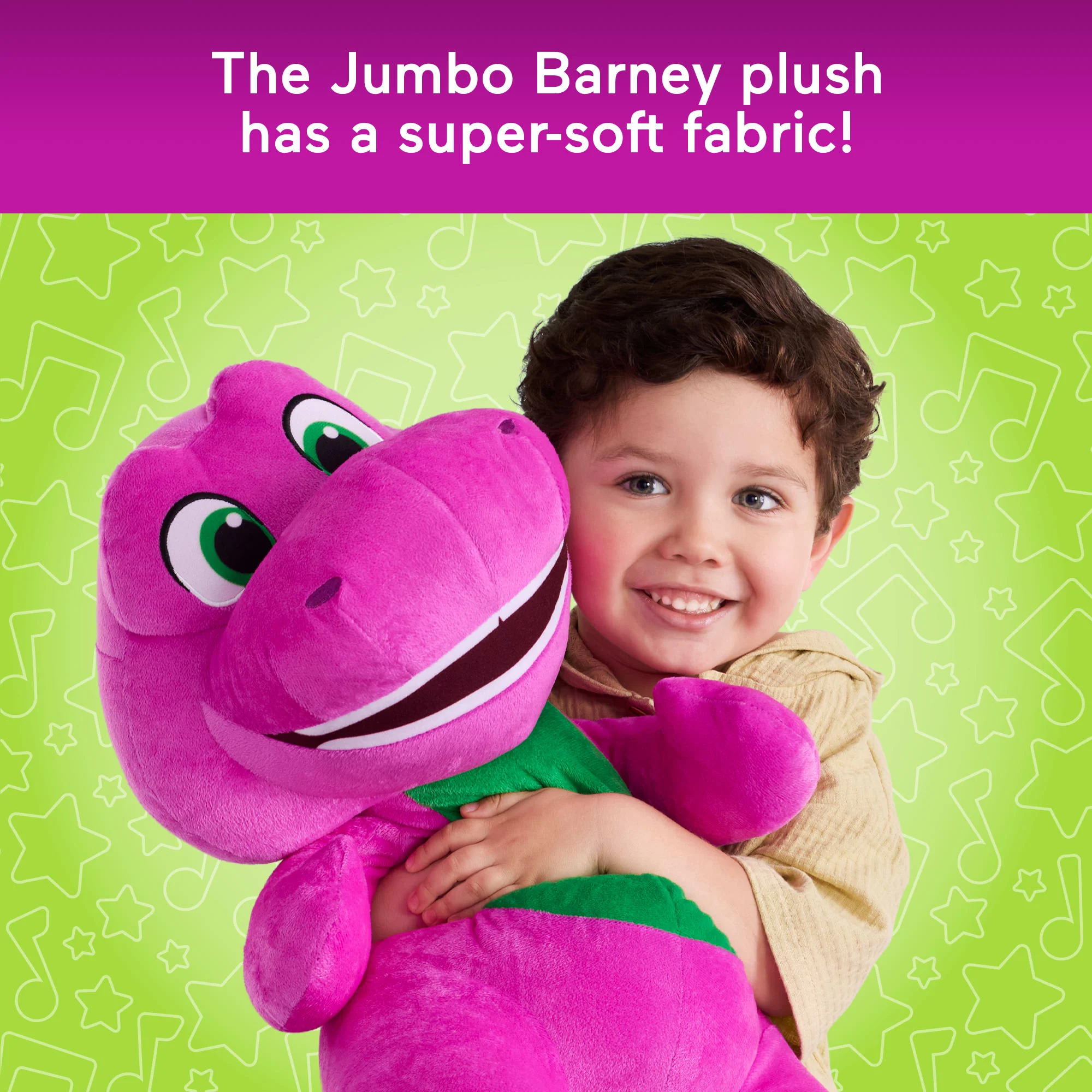 Fisher-Price Barney's World Jumbo Barney Plush, 26-Inch Figure, Large Scale & Soft Texture - Image 3