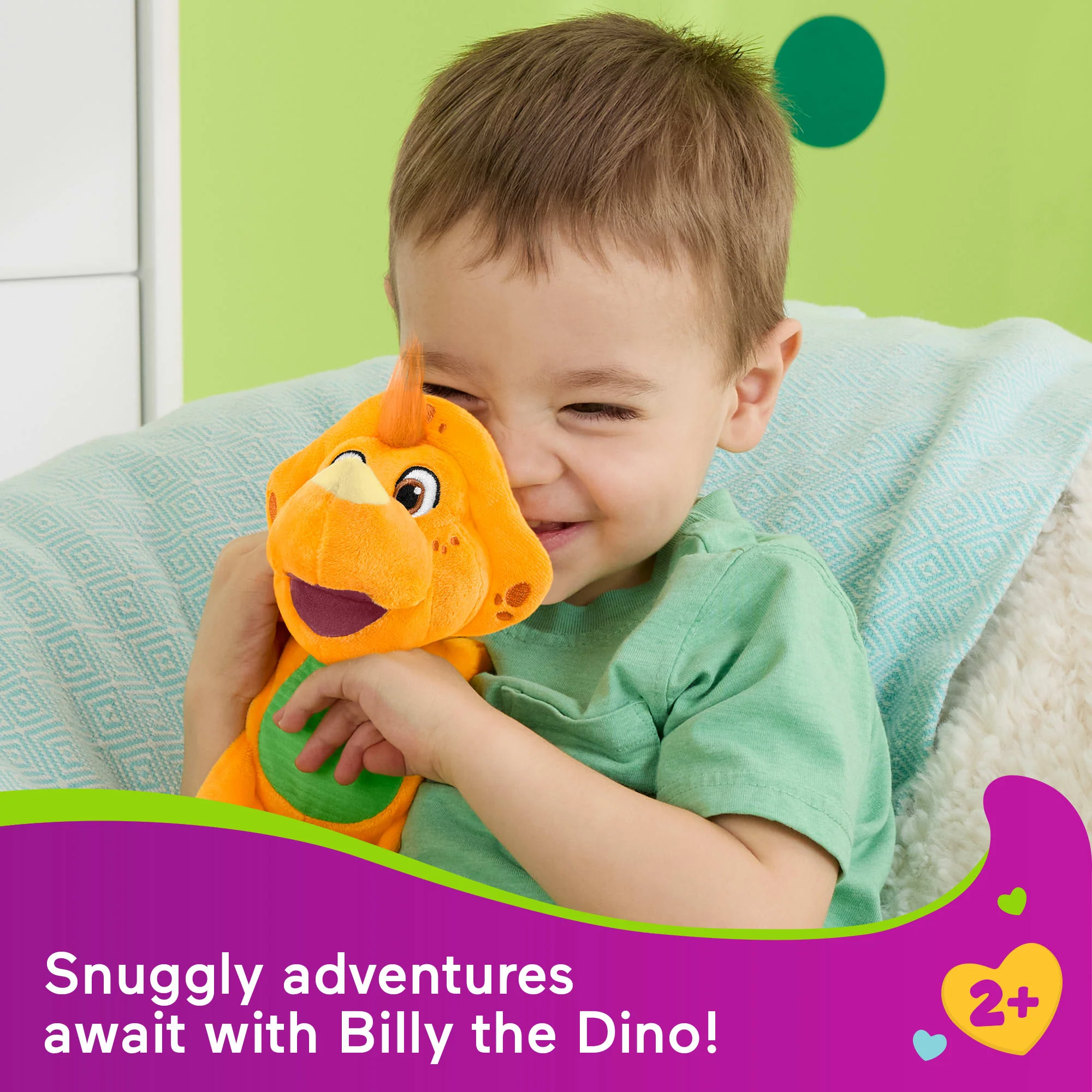 Fisher-Price Barney's World Plush Billy Dinosaur 8-Inch Character Toy For Toddlers & Preschool Kids - Image 2