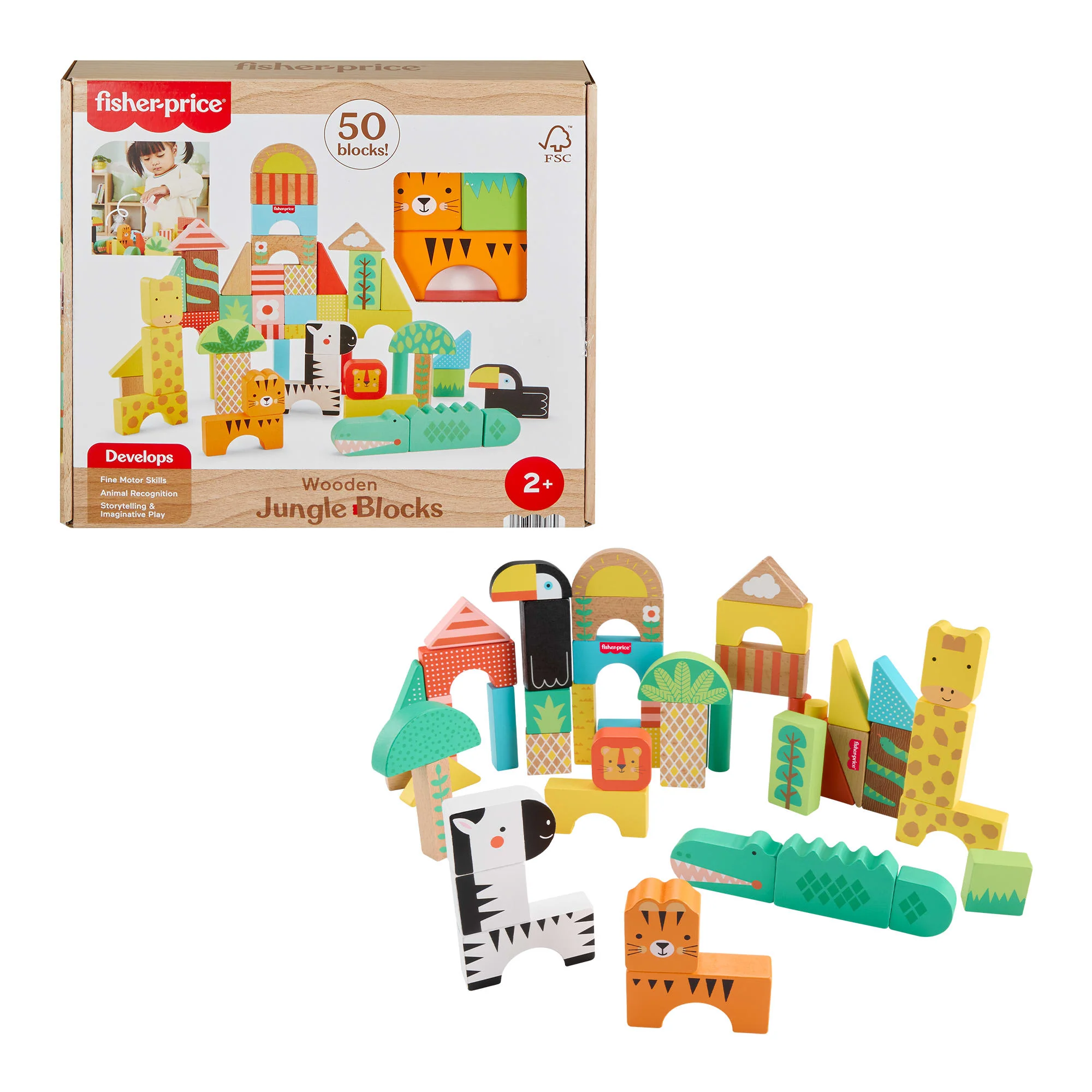 Fisher-Price® Blocs de La Jungle en Bois
