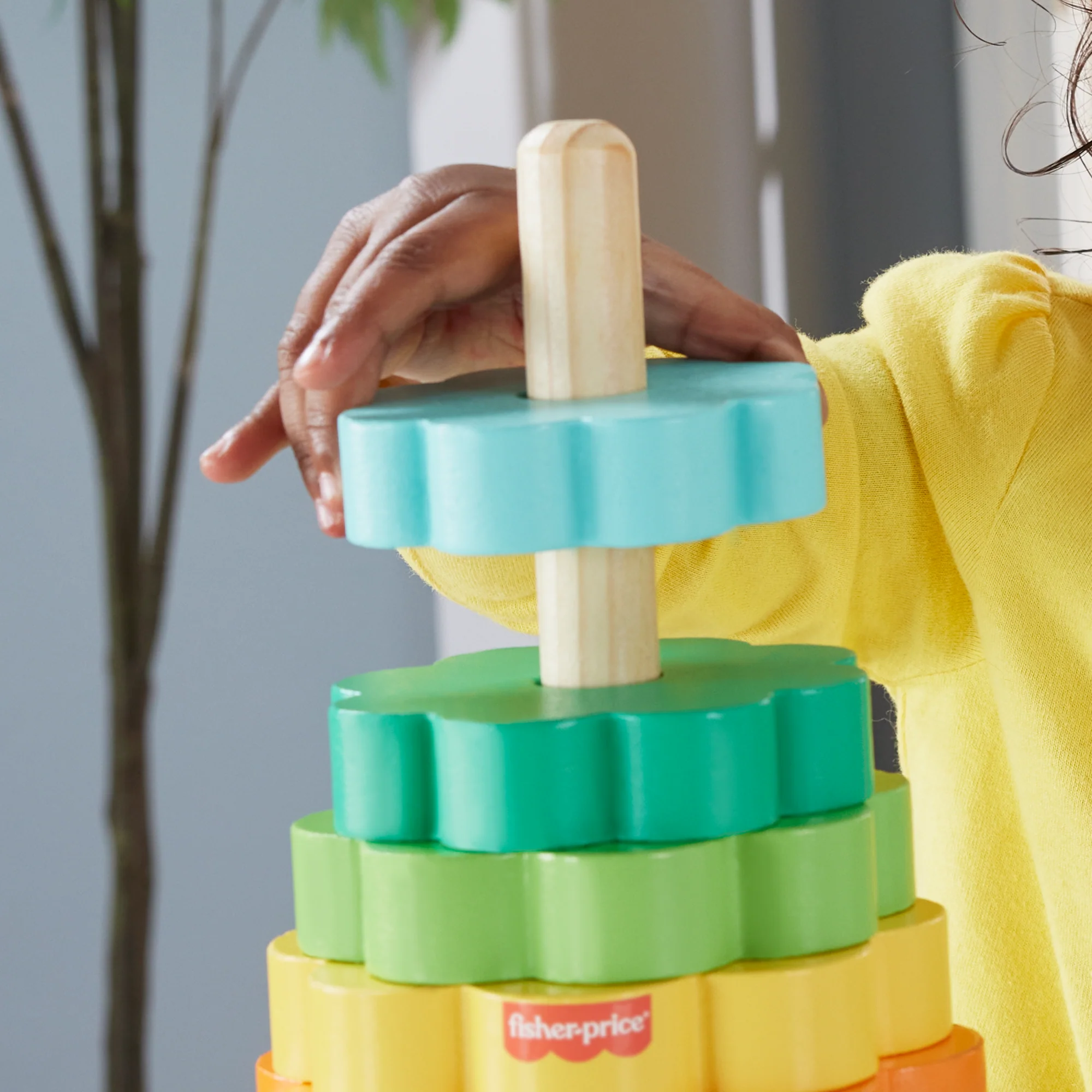 Fisher-Price Brinquedo para Bebês Anéis Empilháveis de Madeira - Image 3