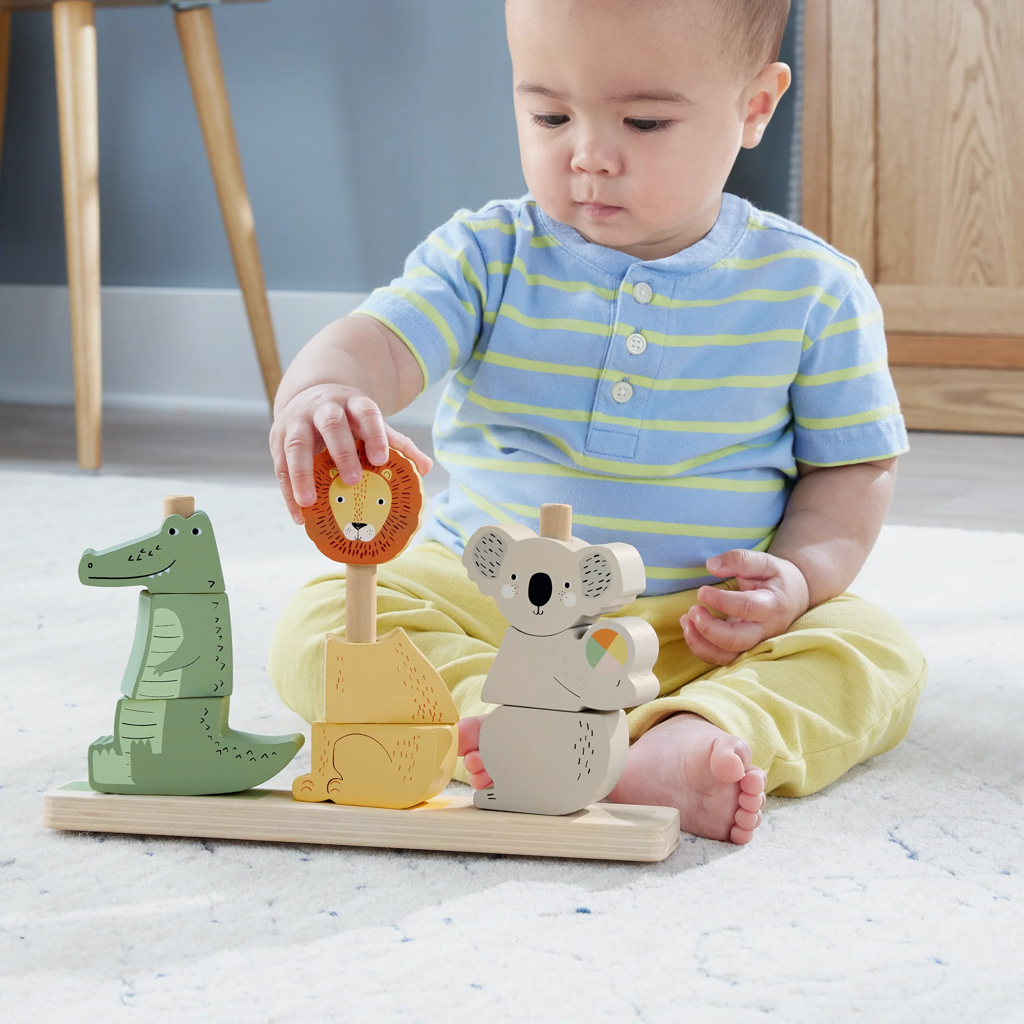 Fisher-Price Brinquedo para Bebês Animais Empilháveis de Madeira - Image 2