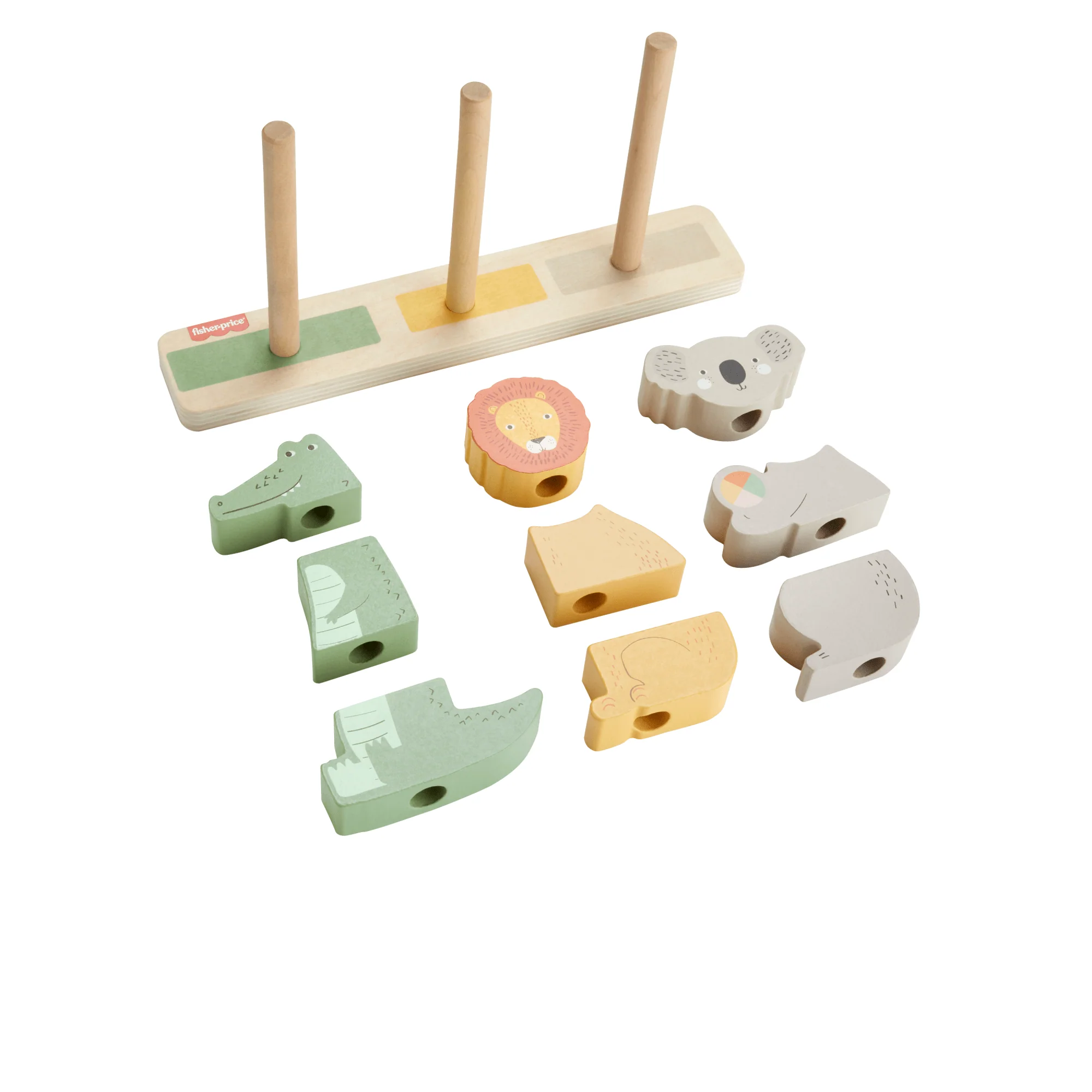 Fisher-Price Brinquedo para Bebês Animais Empilháveis de Madeira - Image 5