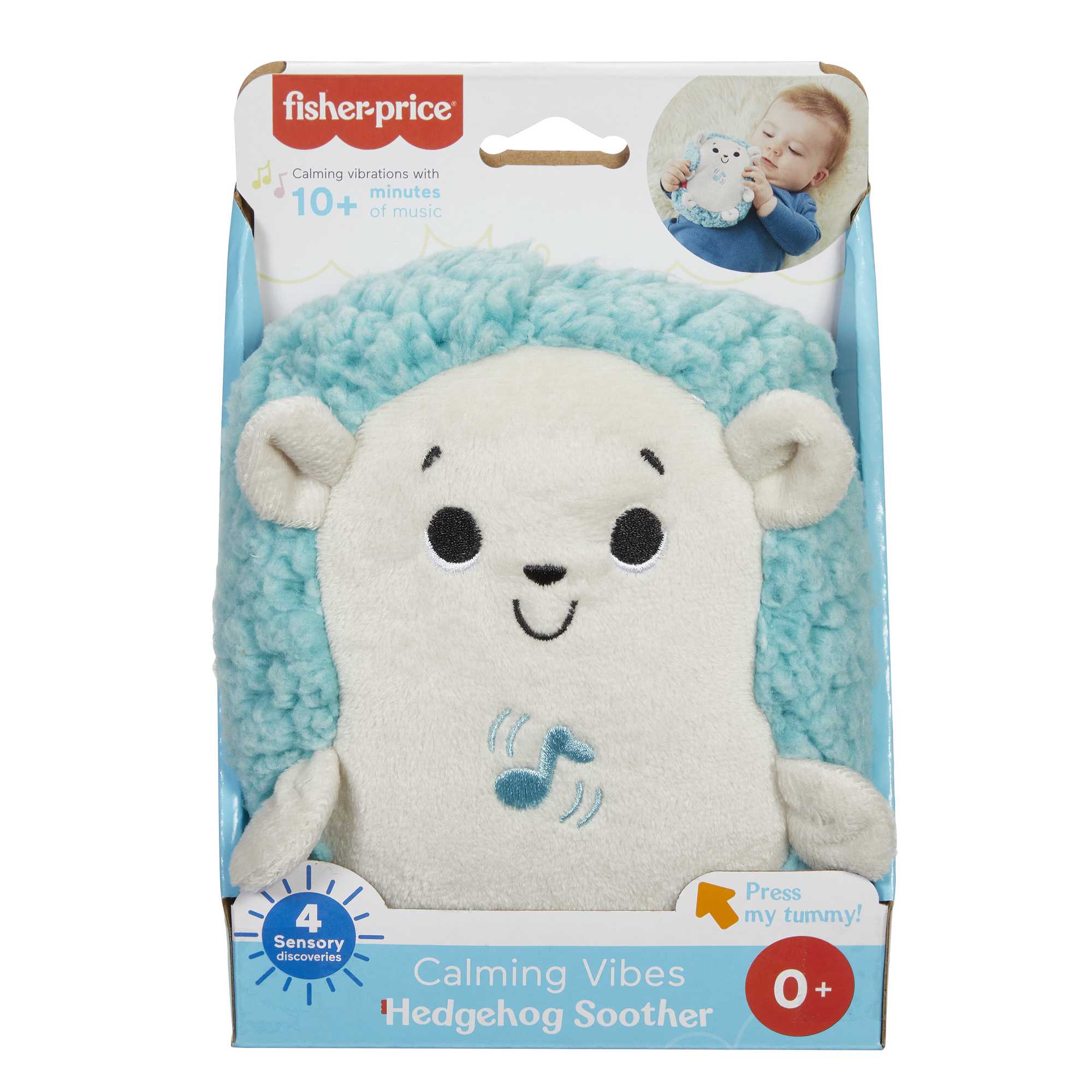 Fisher-Price Calming Vibes Hedgehog Soother, Portable Infant Plush Pal - Image 6