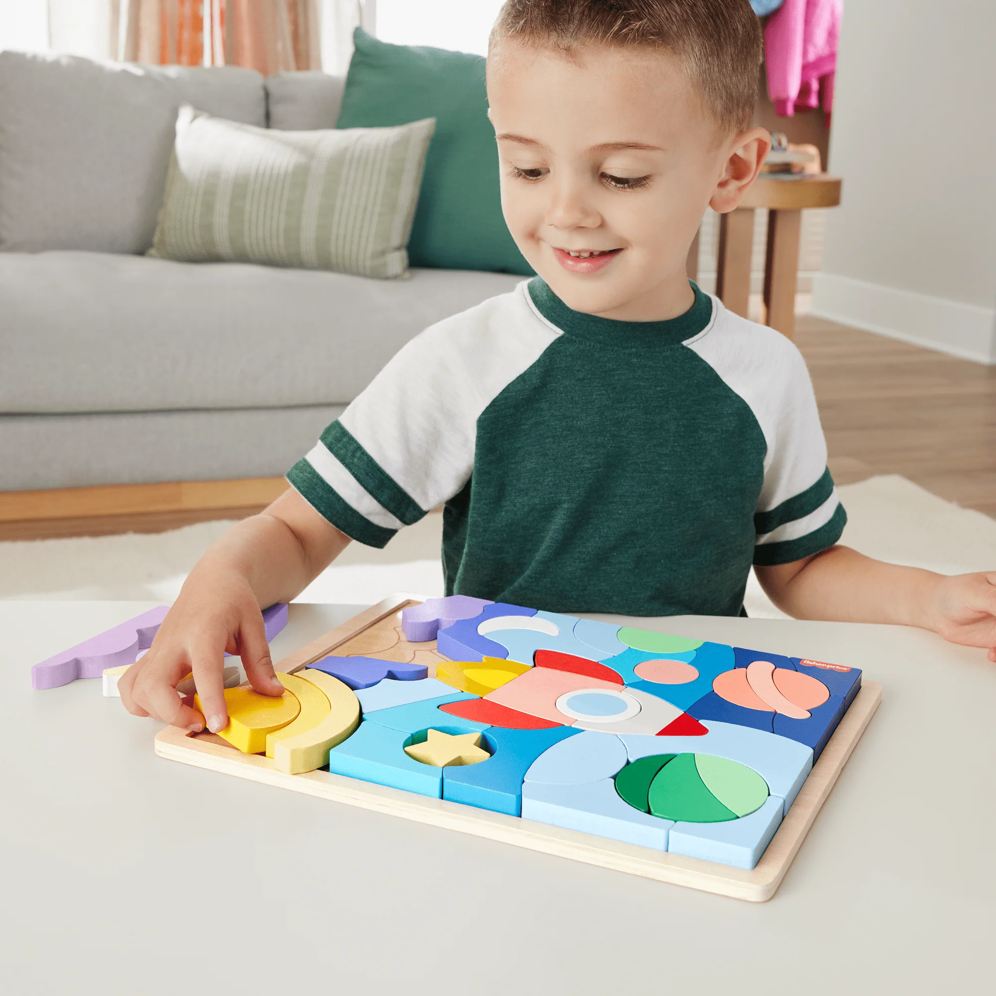 Fisher-Price  Casse-Tête de L’Espace en Bois, 42Éléments en Bois - Image 2