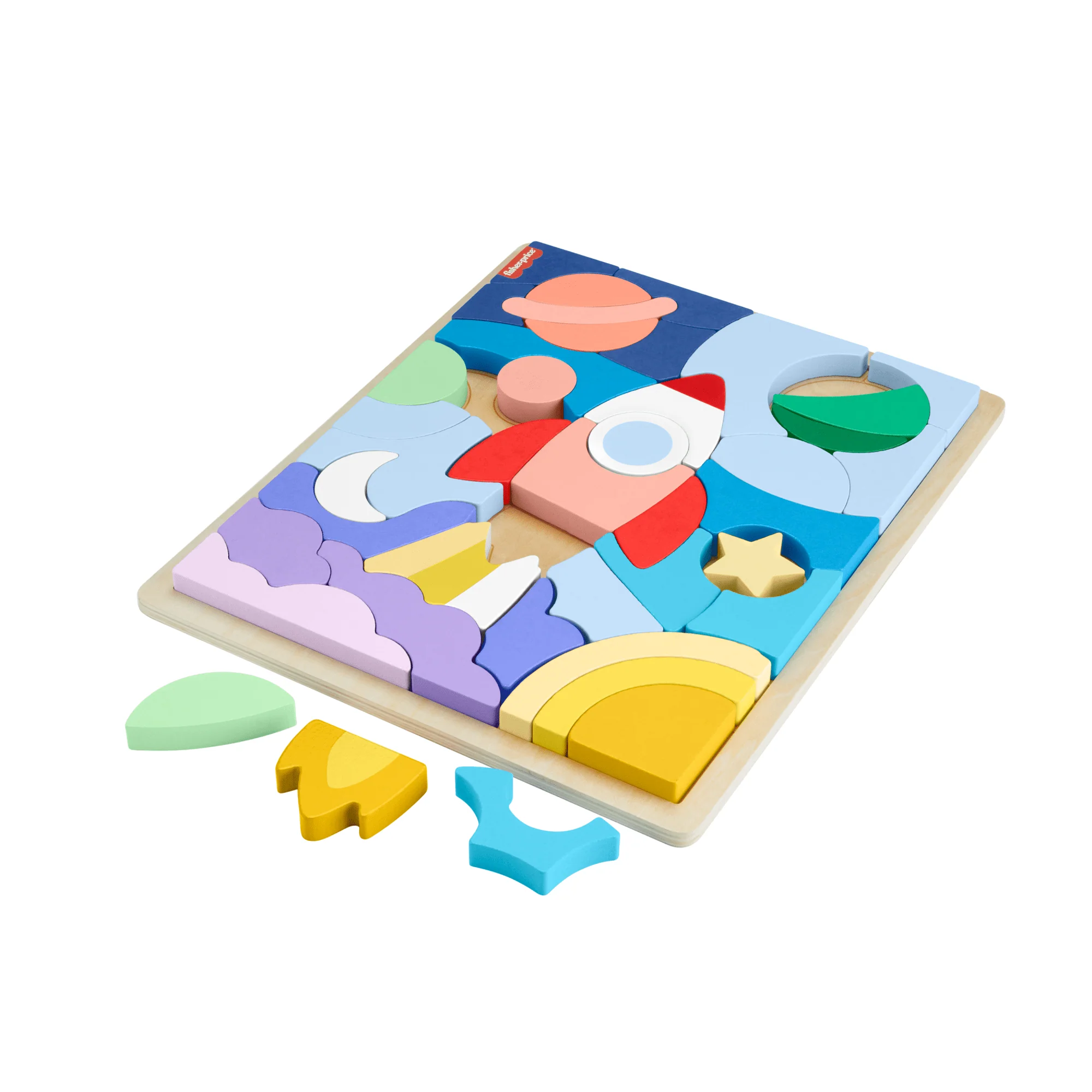 Fisher-Price  Casse-Tête de L’Espace en Bois, 42Éléments en Bois - Image 5