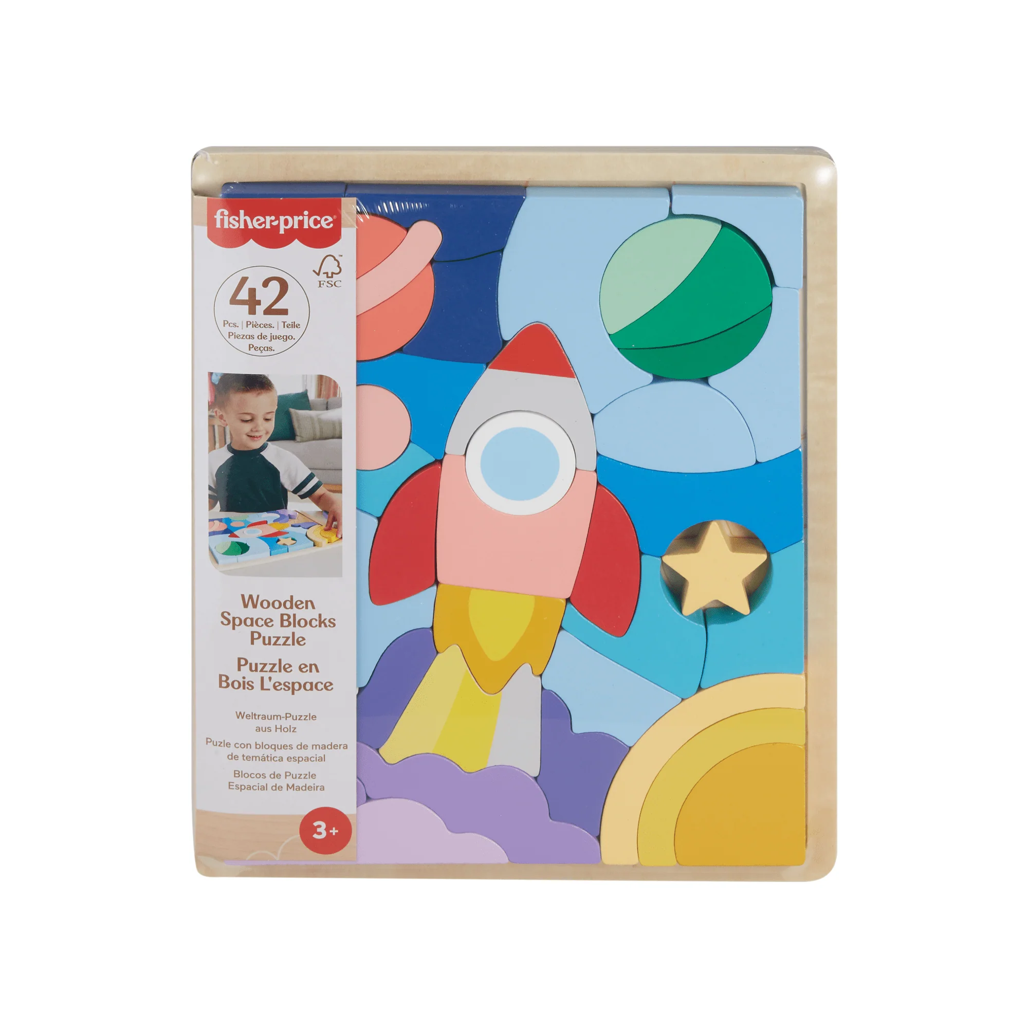 Fisher-Price  Casse-Tête de L’Espace en Bois, 42Éléments en Bois - Image 6