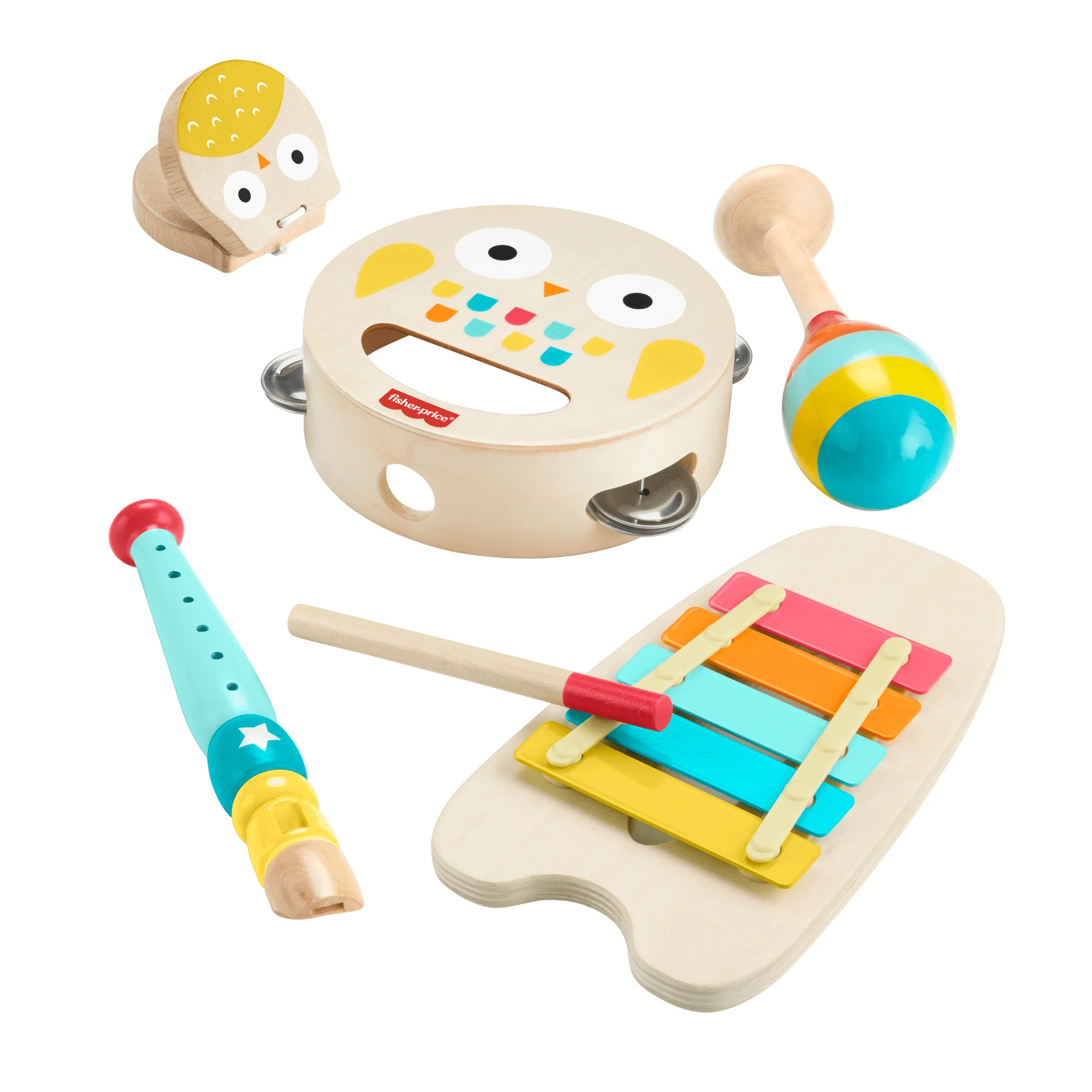 Fisher-Price Coffret-Cadeau Musical, Instruments de Musique en Bois