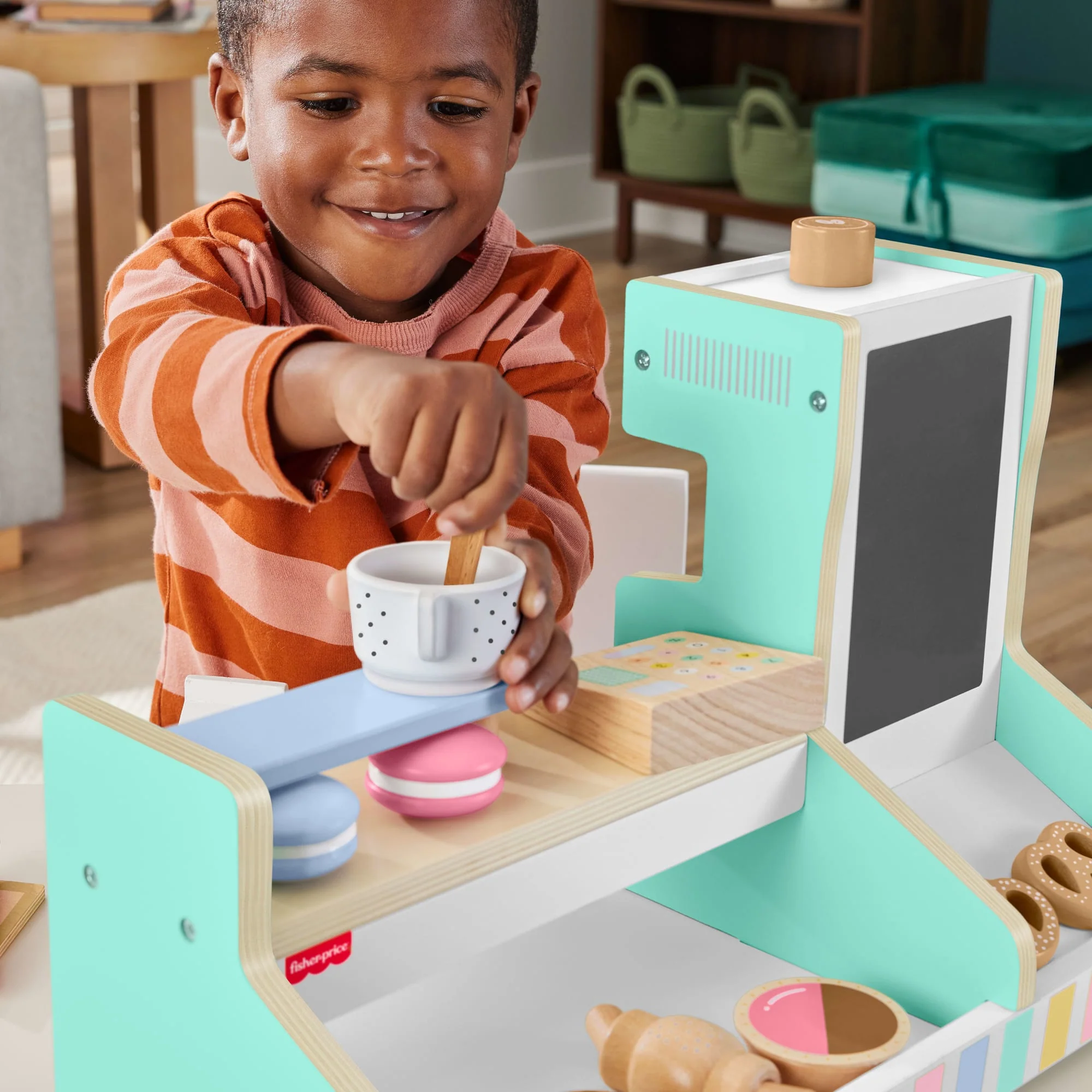 Fisher-Price® Coffret Café en Bois, 20Éléments en Bois - Image 2