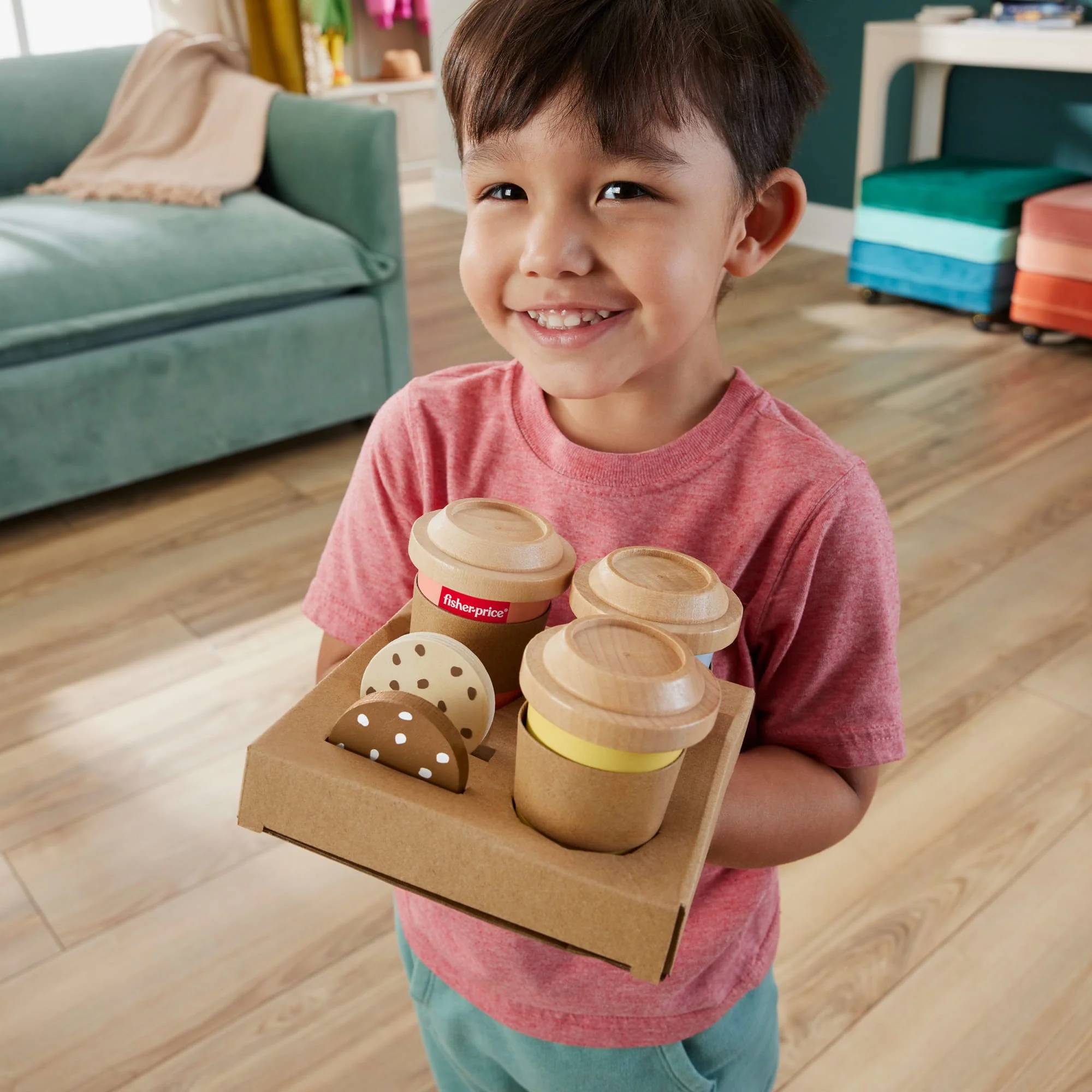 Fisher-Price  Coffret Café Pour Emporter en Bois, 15Éléments - Image 2