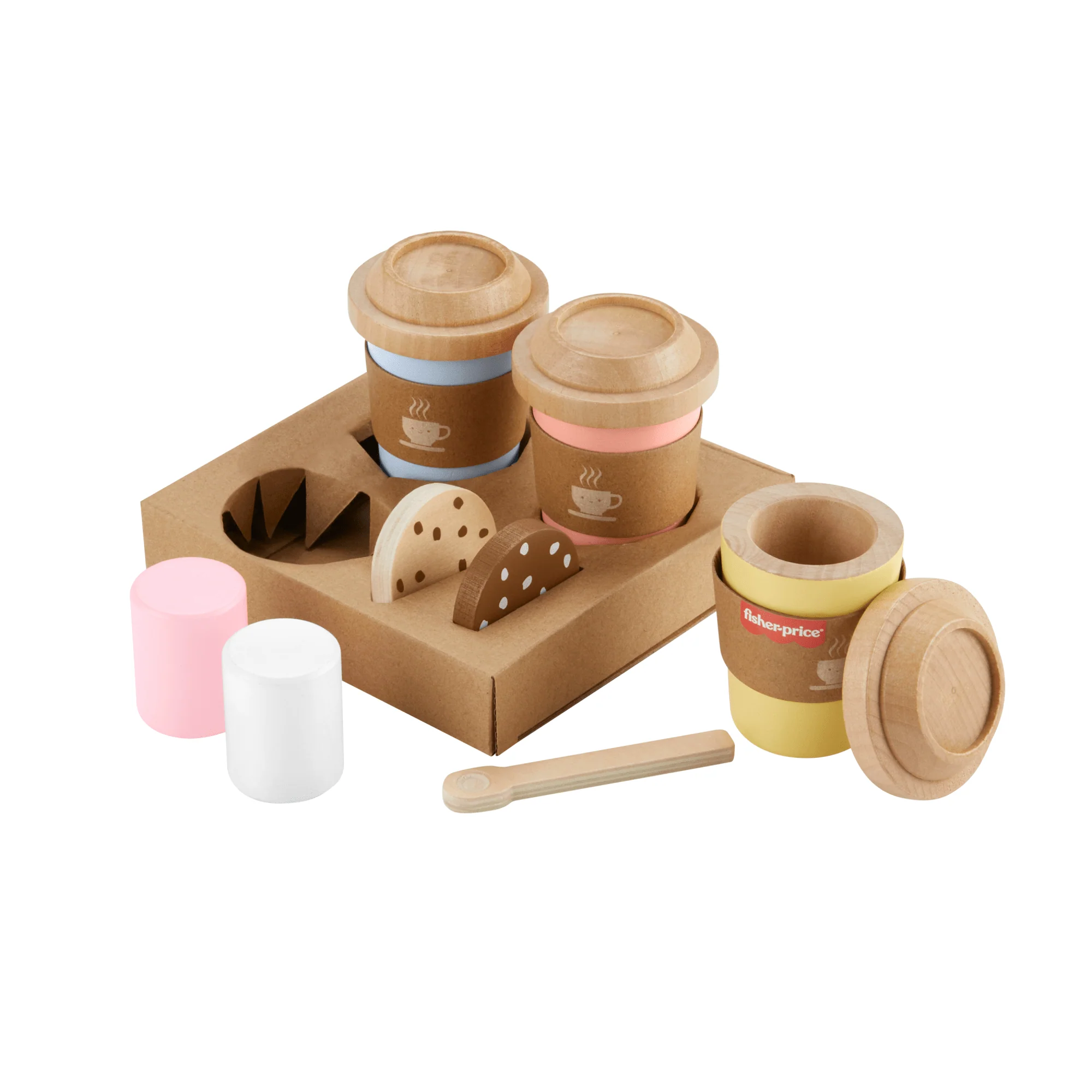 Fisher-Price  Coffret Café Pour Emporter en Bois, 15Éléments - Image 4