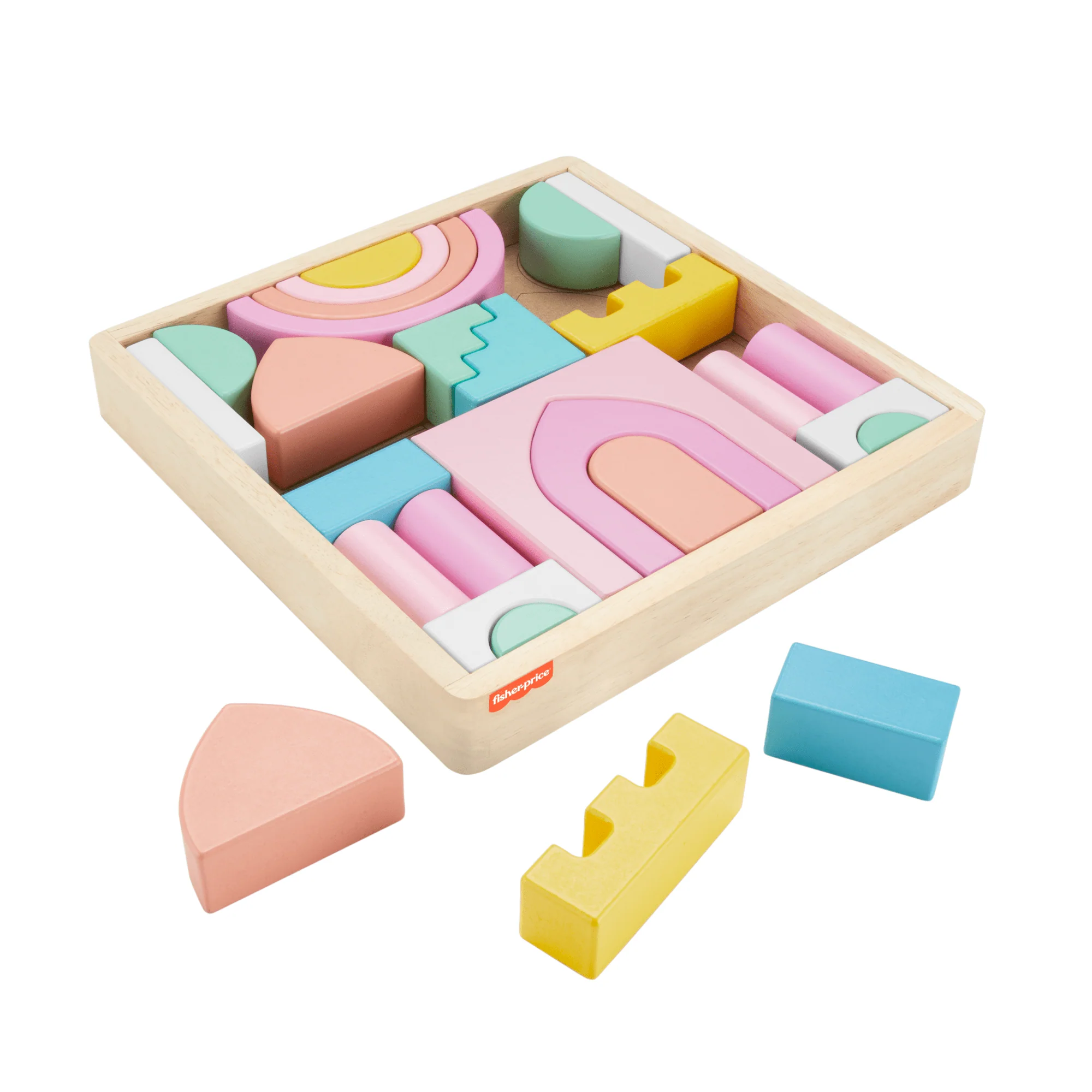 Fisher-Price Coffret Château de Blocs en Bois, 28Éléments en Bois