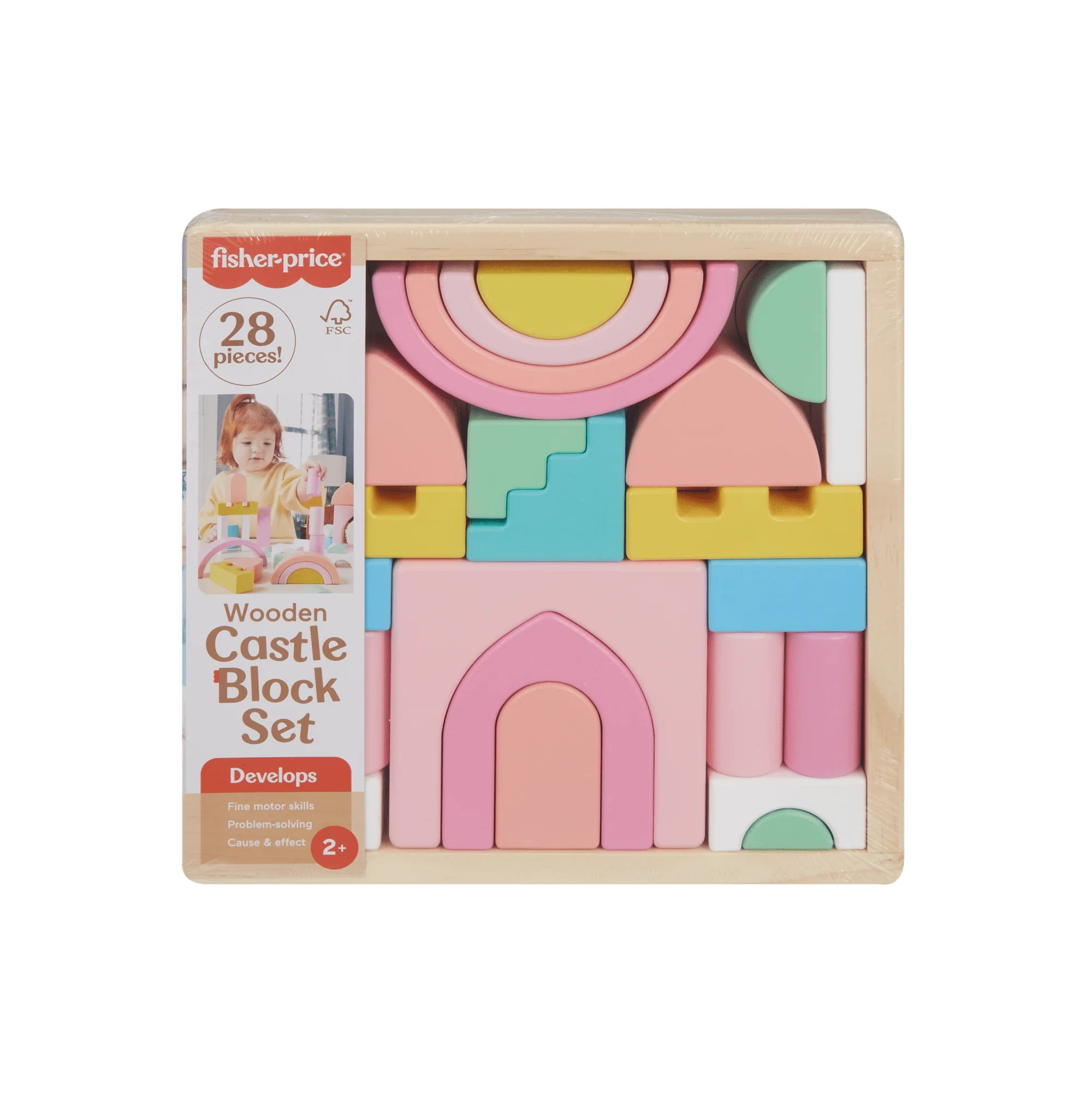Fisher-Price Coffret Château de Blocs en Bois, 28Éléments en Bois - Image 6