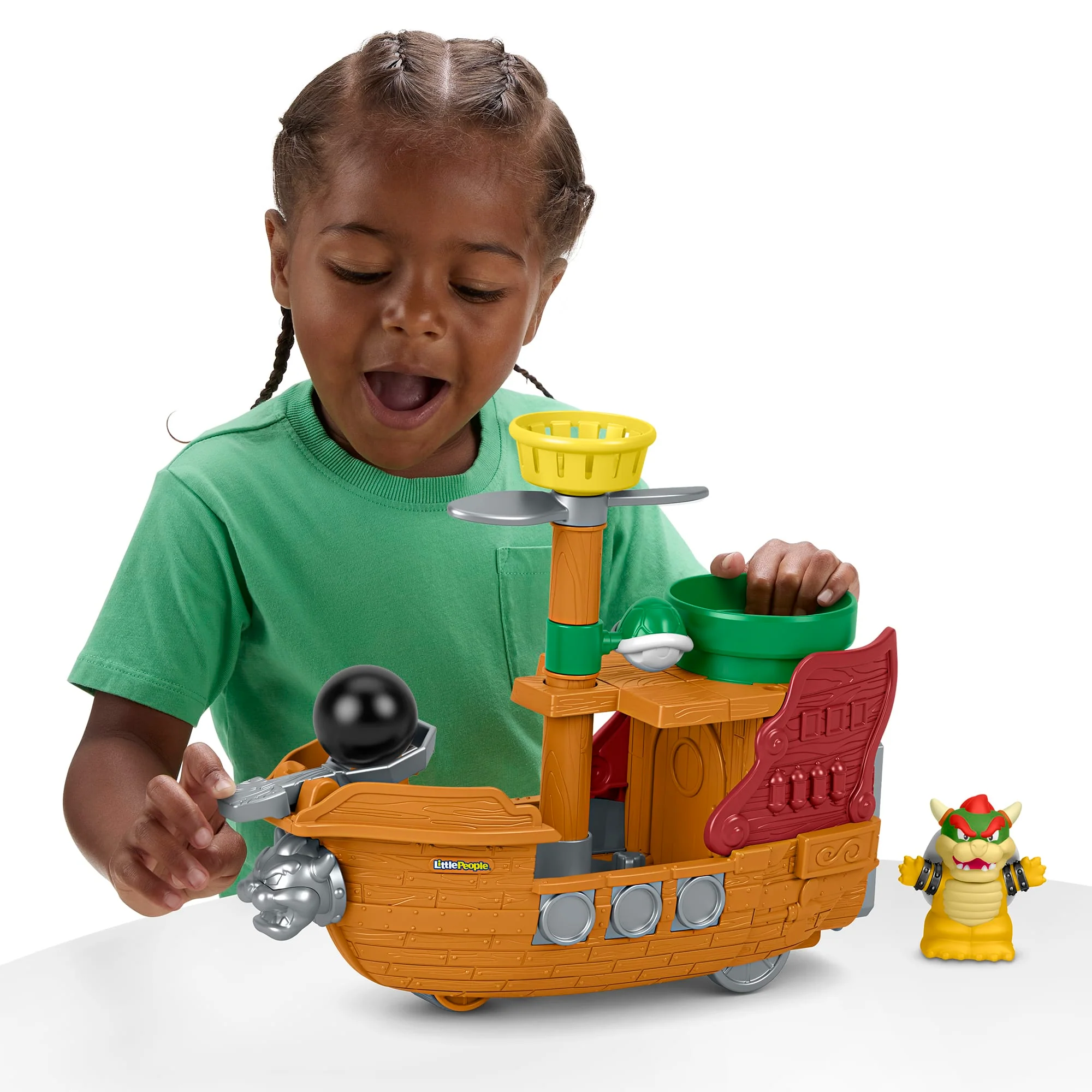 Fisher-Price-Coffret La Forteresse Volante de Bowser Little People