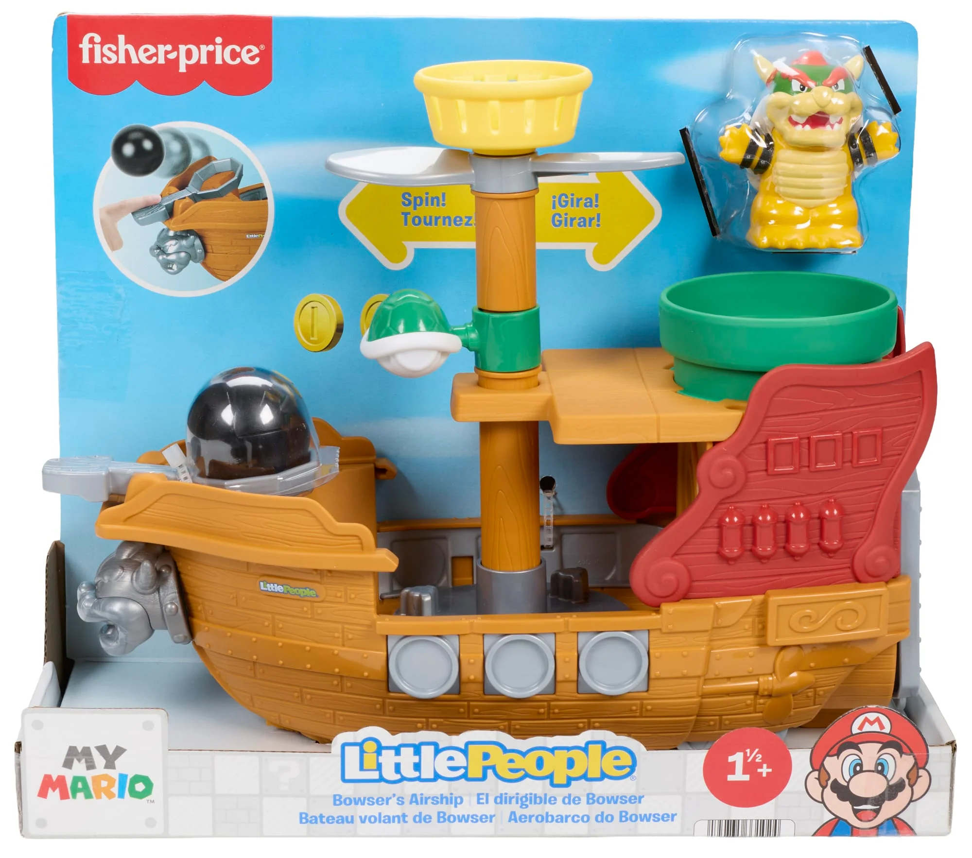 Fisher-Price-Coffret La Forteresse Volante de Bowser Little People - Image 6