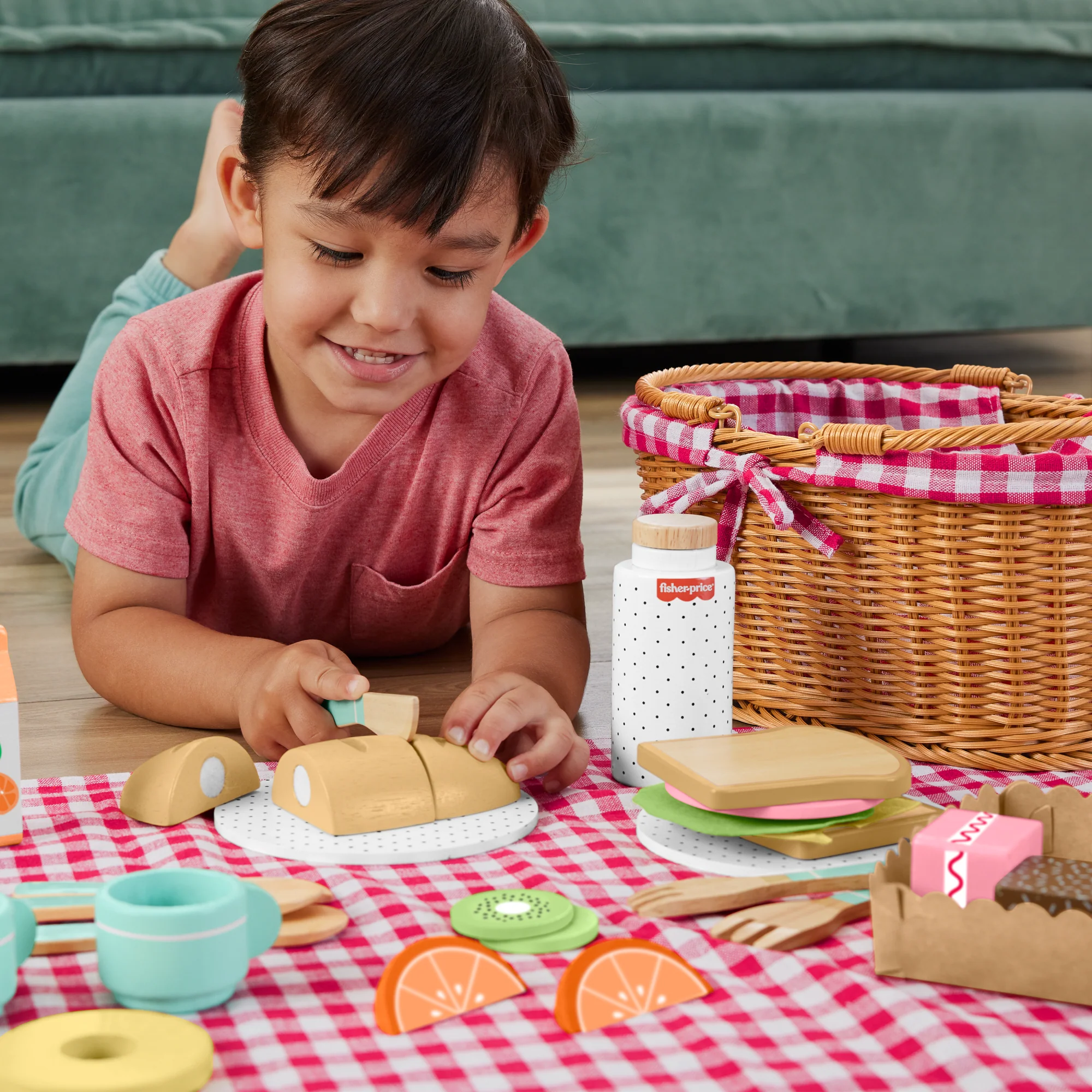 Fisher-Price Coffret Panier de Pique-Nique en Bois, 31Éléments - Image 2