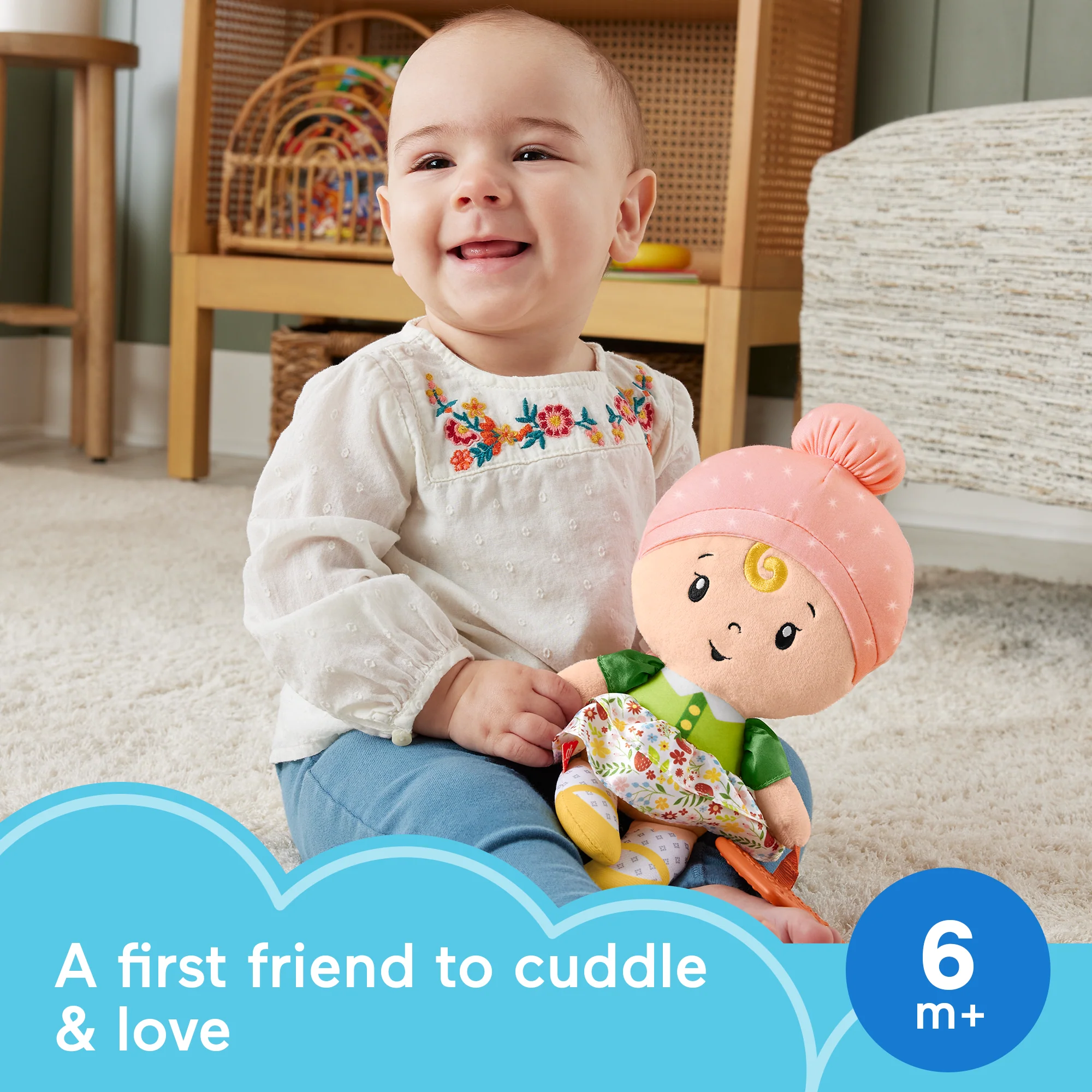 Fisher-Price Cuddle & Chime First Babydoll infant Sensory Toy, Styles May Vary - Image 2