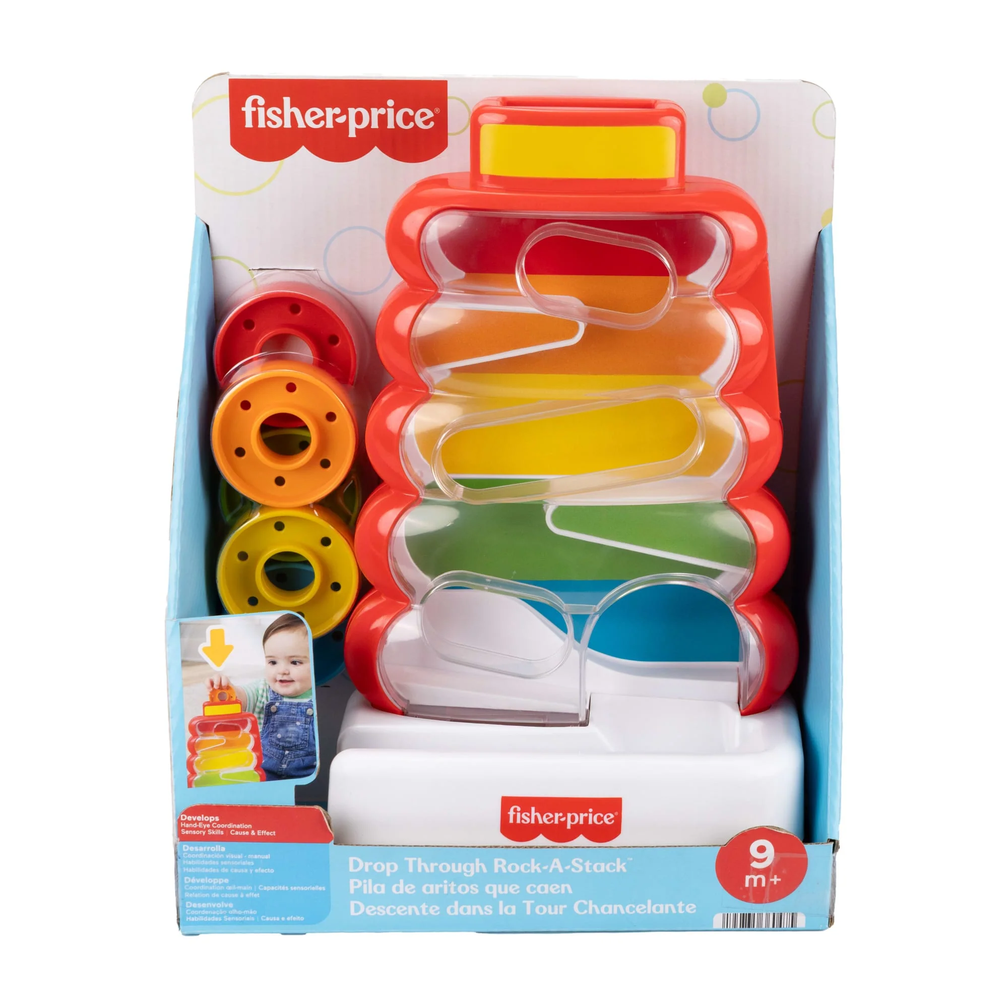 Fisher-Price Drop Through Rock-A-Stack Baby & Toddler Developmental Activity Toy, 5 Coins - Image 6
