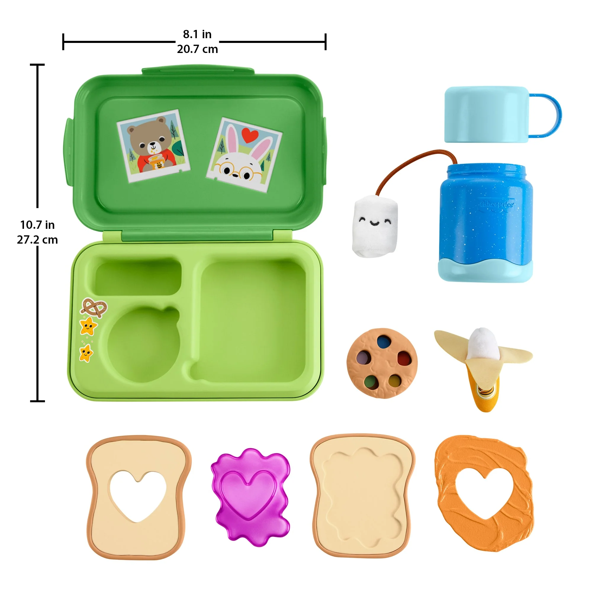 Fisher-Price Friendship Forest Activity Lunchbox, Pretend Food Play Toy For Toddlers, 9 Pieces - Image 6
