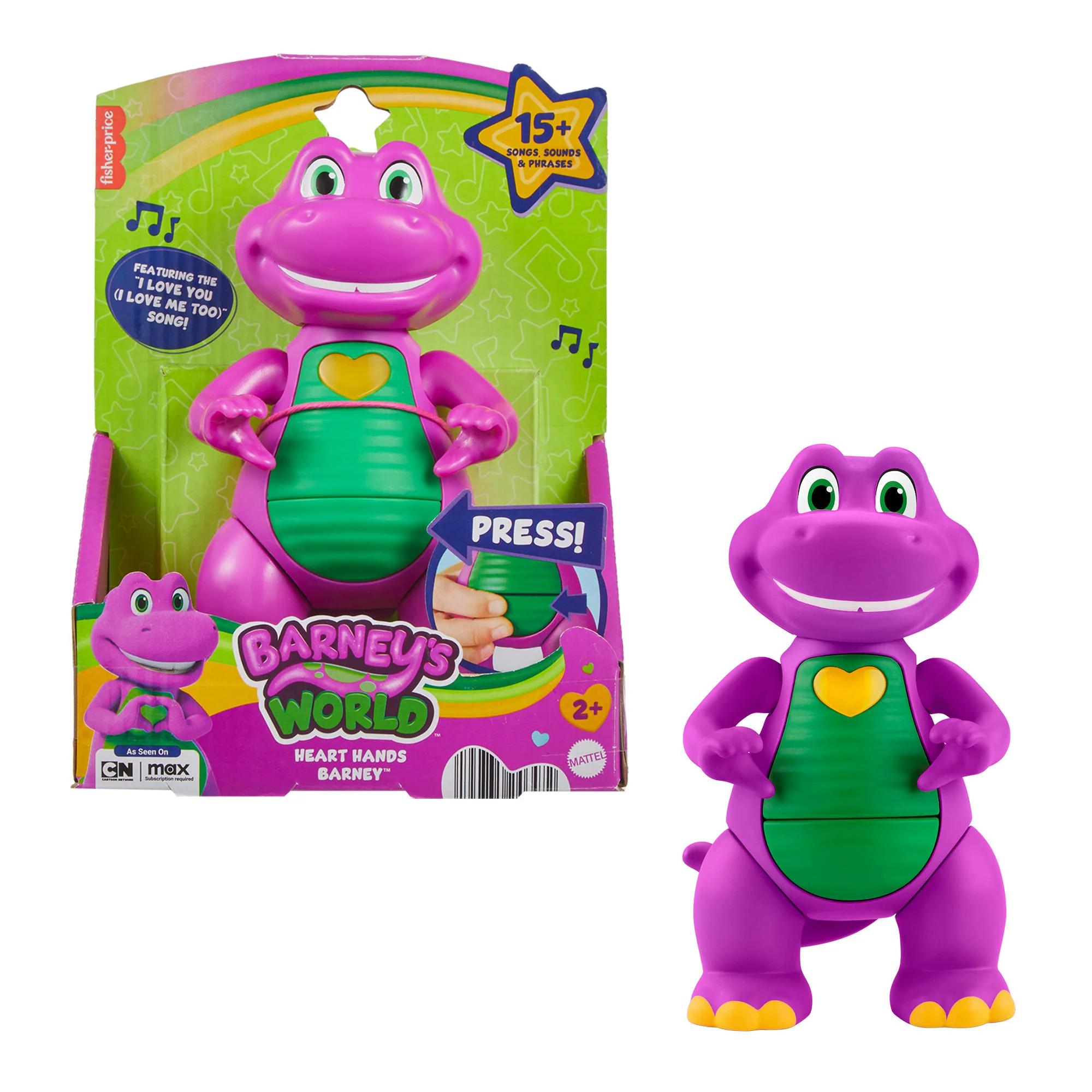 Fisher-Price Barney's World Heart Hands Barney Toy Figure With Music & Lights For Kids - Image 6