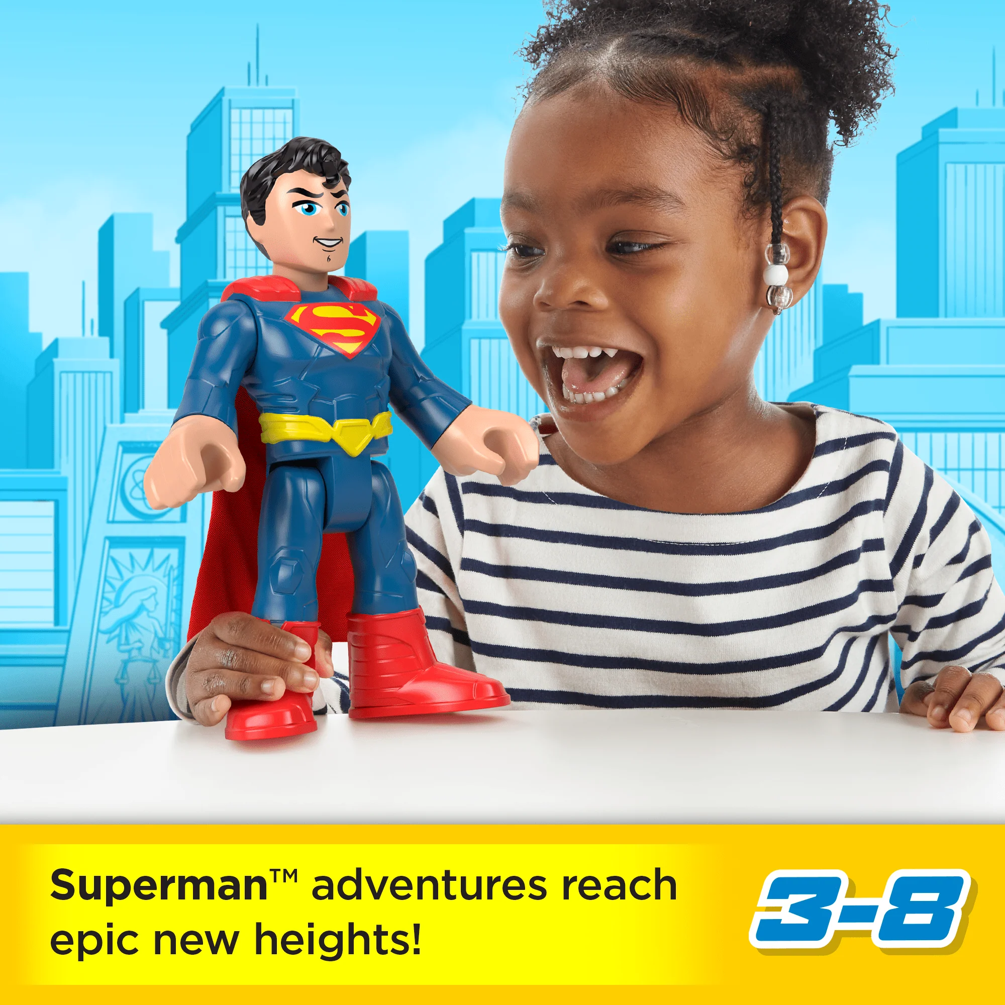 Imaginext DC Super Friends Superman XL Figure, 10-inch Poseable Preschool Toy - Image 2