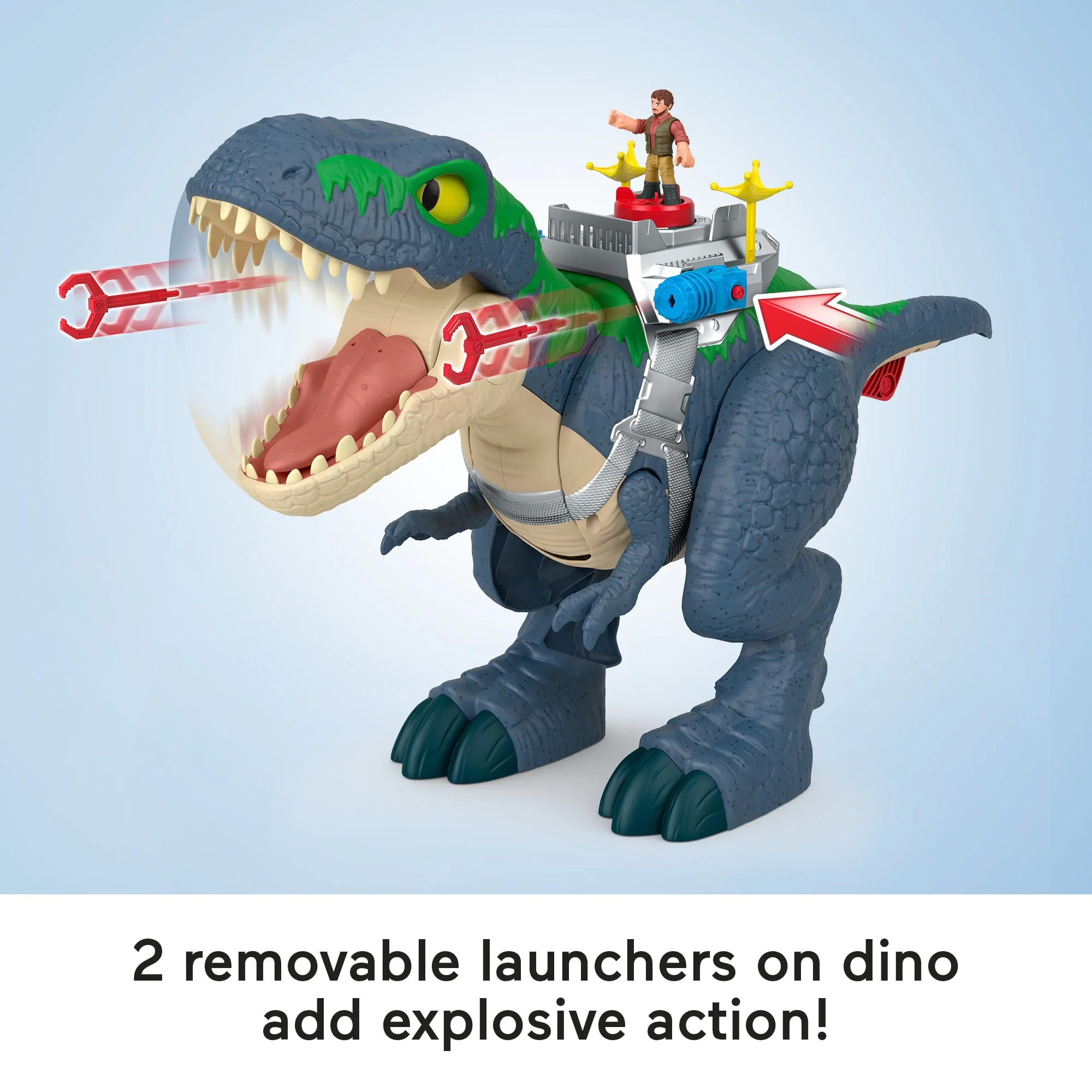 Fisher-Price Imaginext Jurassic World Rebirth Ultimate Action Chomp T. Rex Dino Toy & Action Figures - Image 4