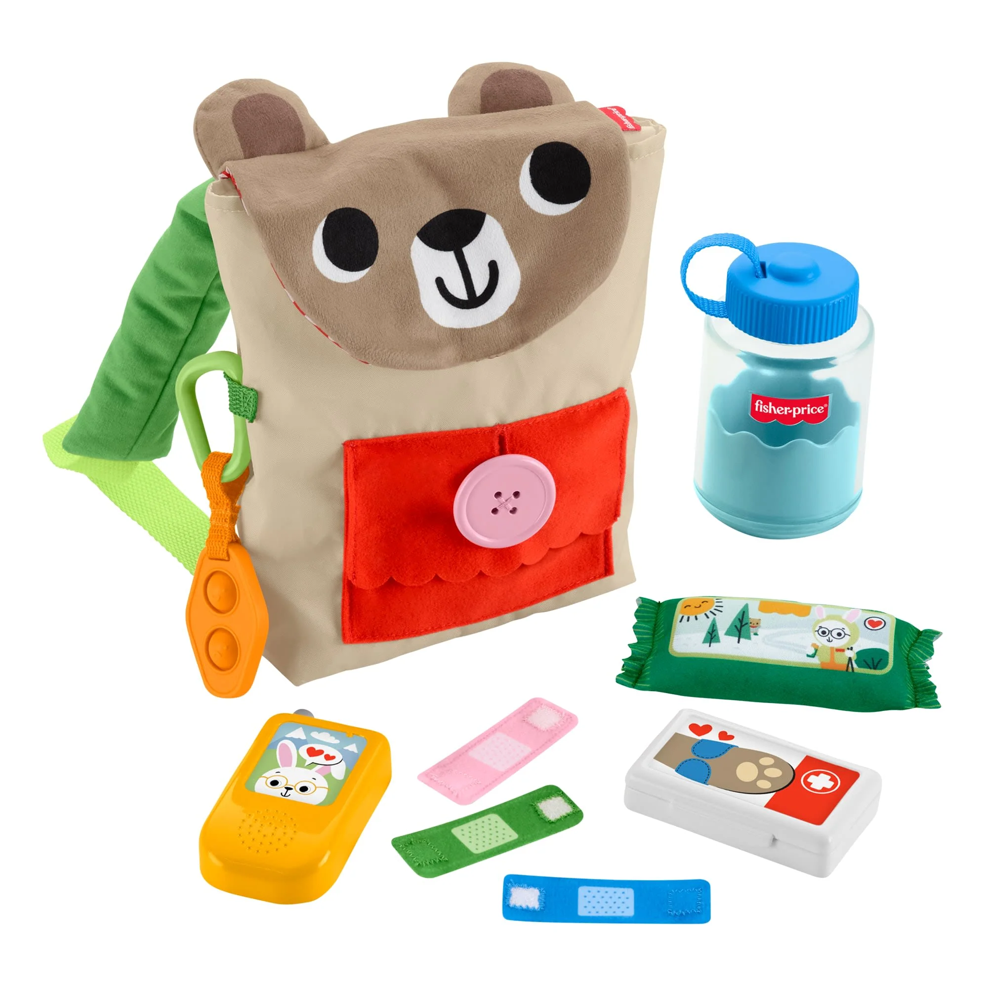 Fisher-Price Infant Juguete para Bebés Mochila para Acampar de Osito