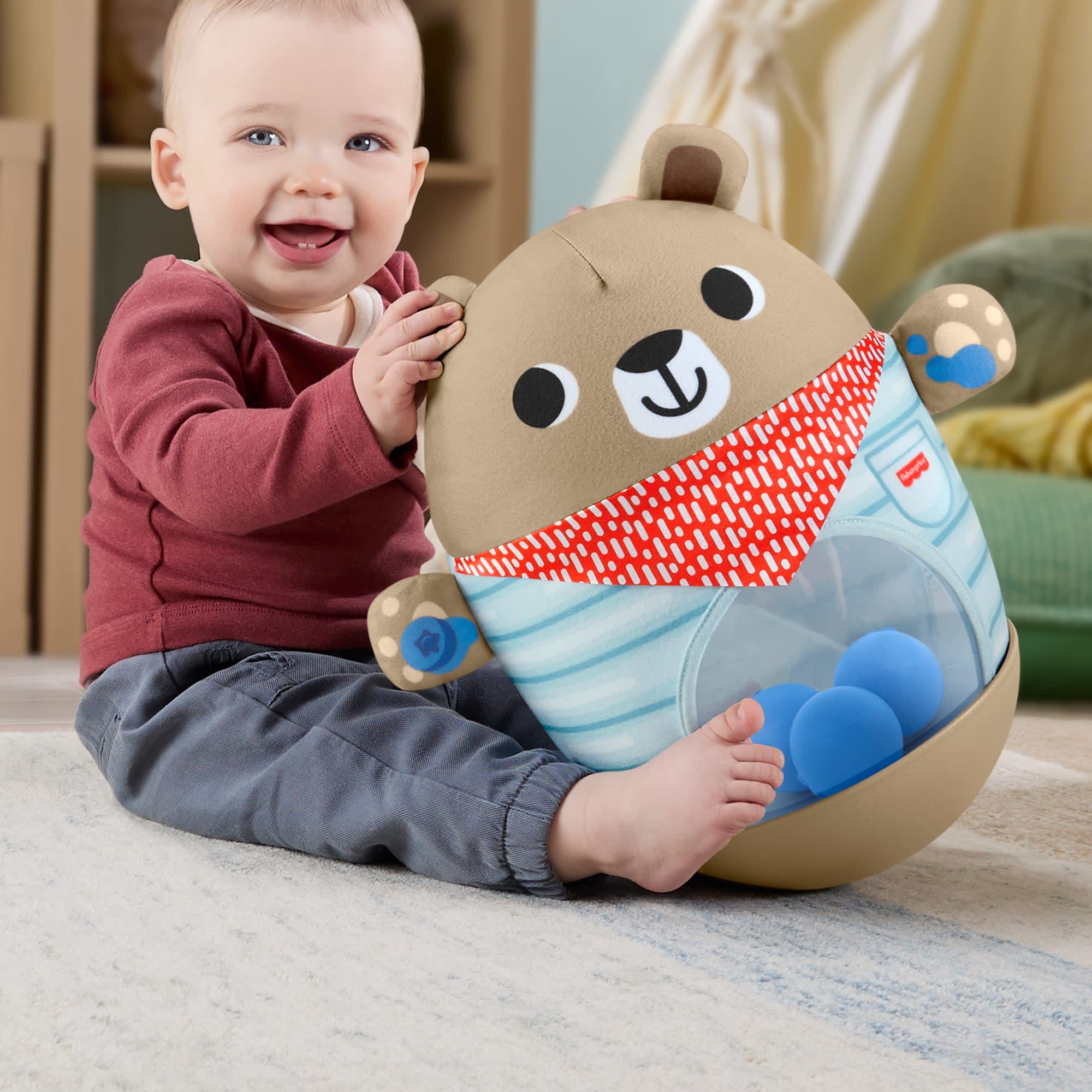 Fisher-Price Infant Juguete para Bebés Oso Empuja y Tambalea - Image 2