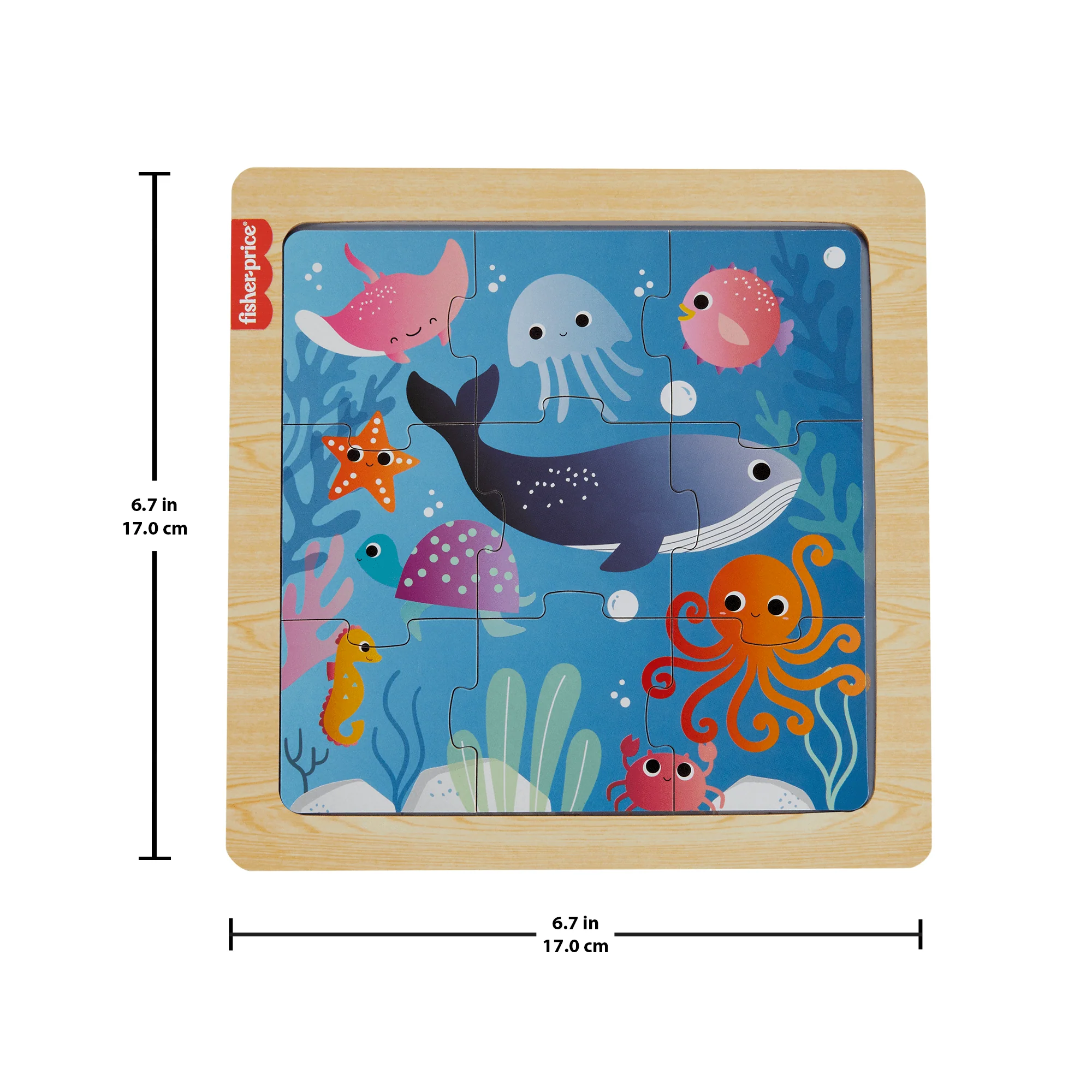 Fisher-Price Juguete para Bebés Rompecabezas Animalitos de Mar de Madera - Image 2