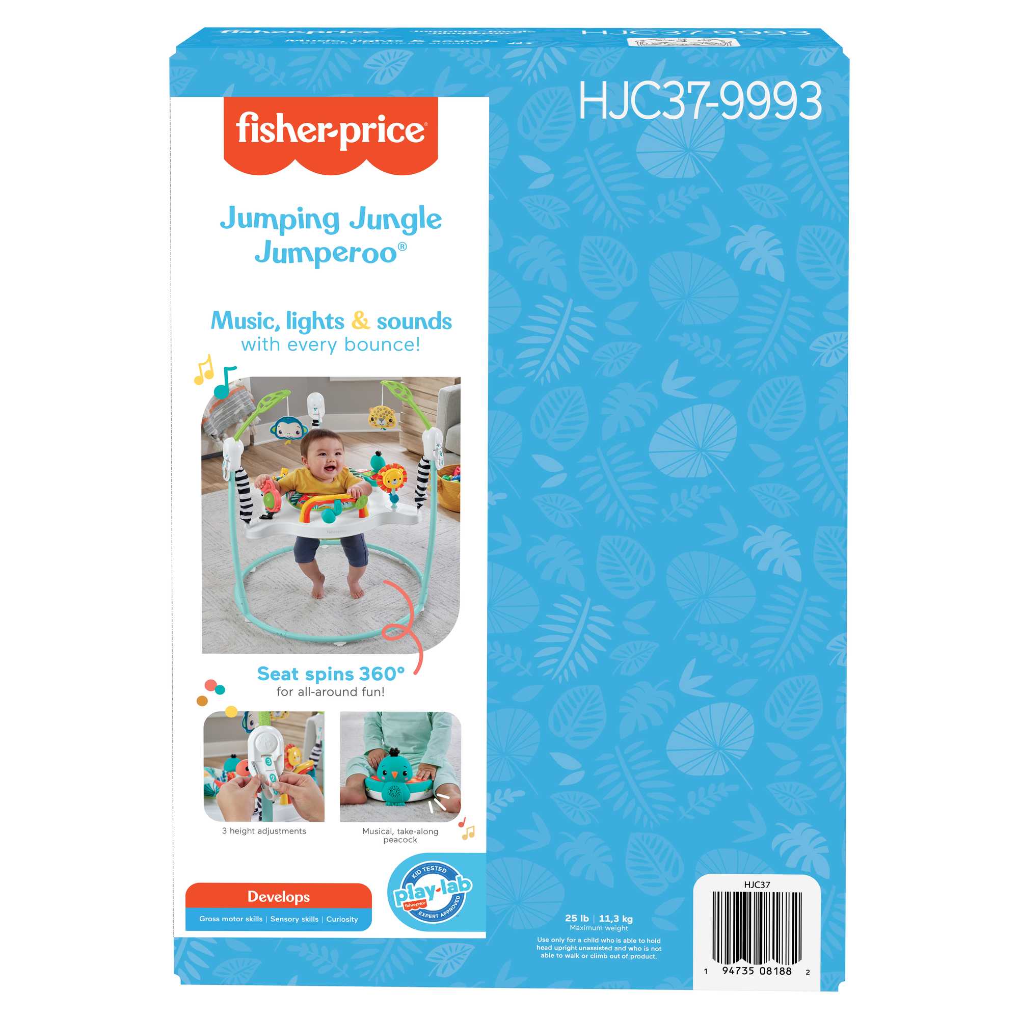 Fisher-Price Jumperoo Baby Activity Center With Lights And Sounds, Jumping Jungle - Image 6