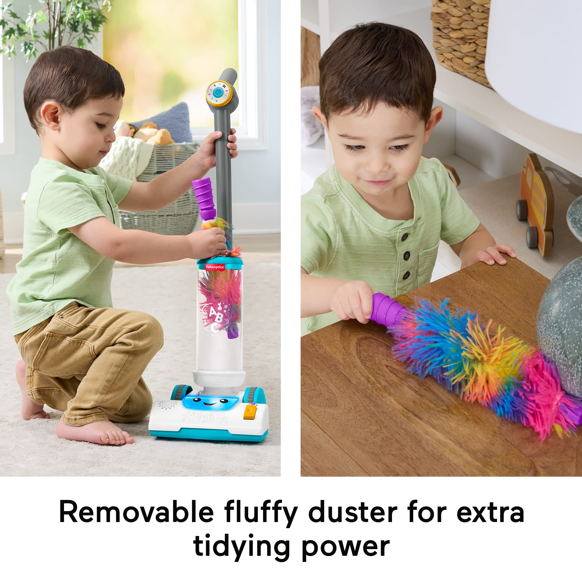Fisher-Price Laugh & Learn 2-in-1 Vacuum Toddler Electronic Learning Toy With Lights & Music - Image 3