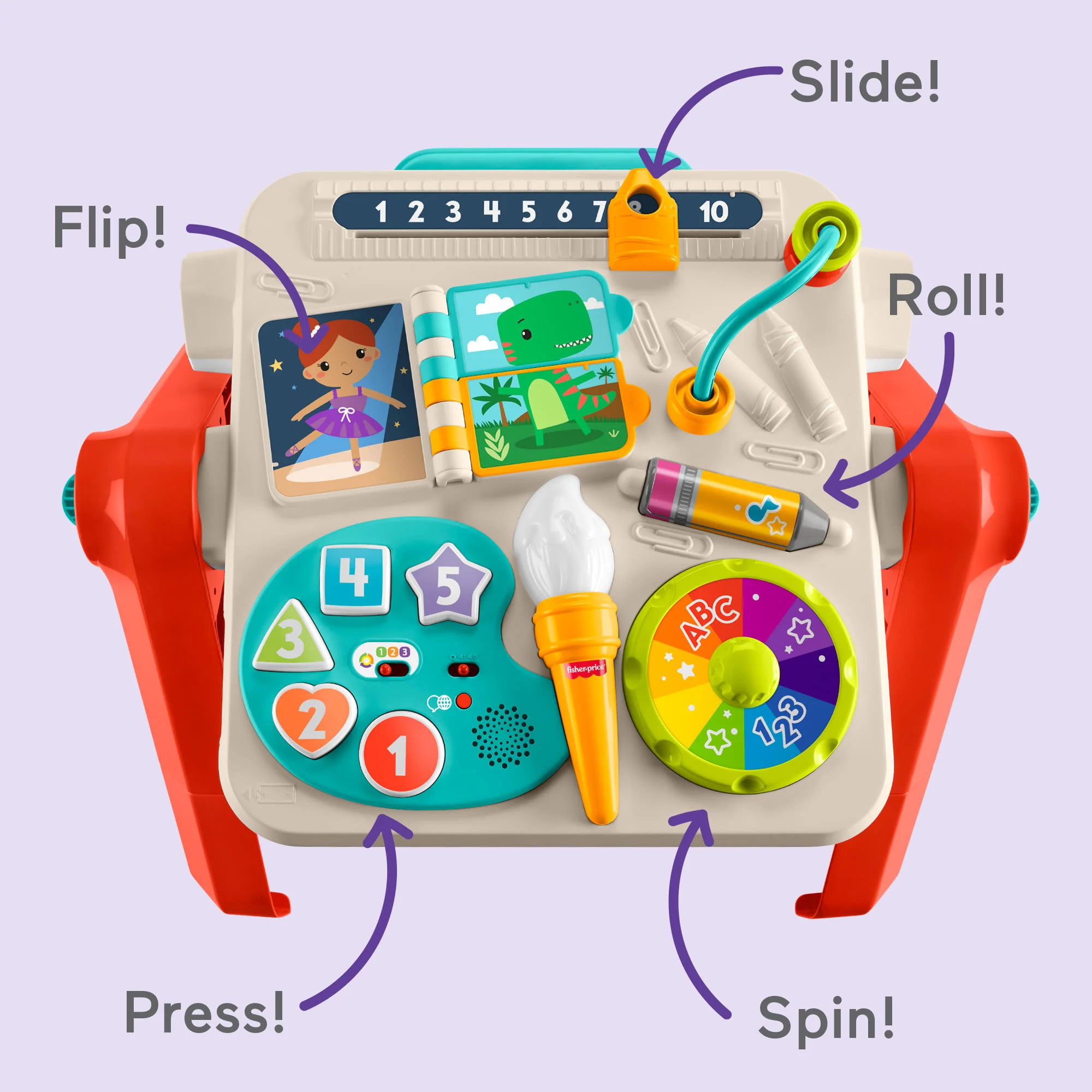 Fisher-Price 4-in-1 Activity Table & Easel, Baby & Toddler Electronic Learning Toy, Multilanguage Version - Image 5