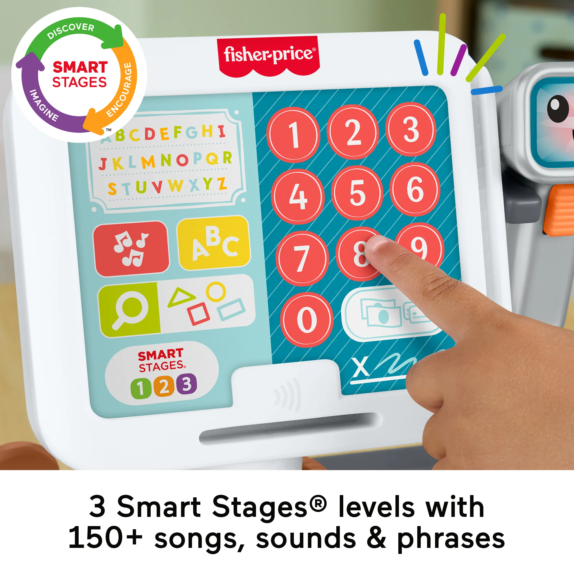 Fisher-Price Laugh & Learn Count & Shop Cash Register Electronic Toddler Learning Toy, 20 Pieces - Image 3
