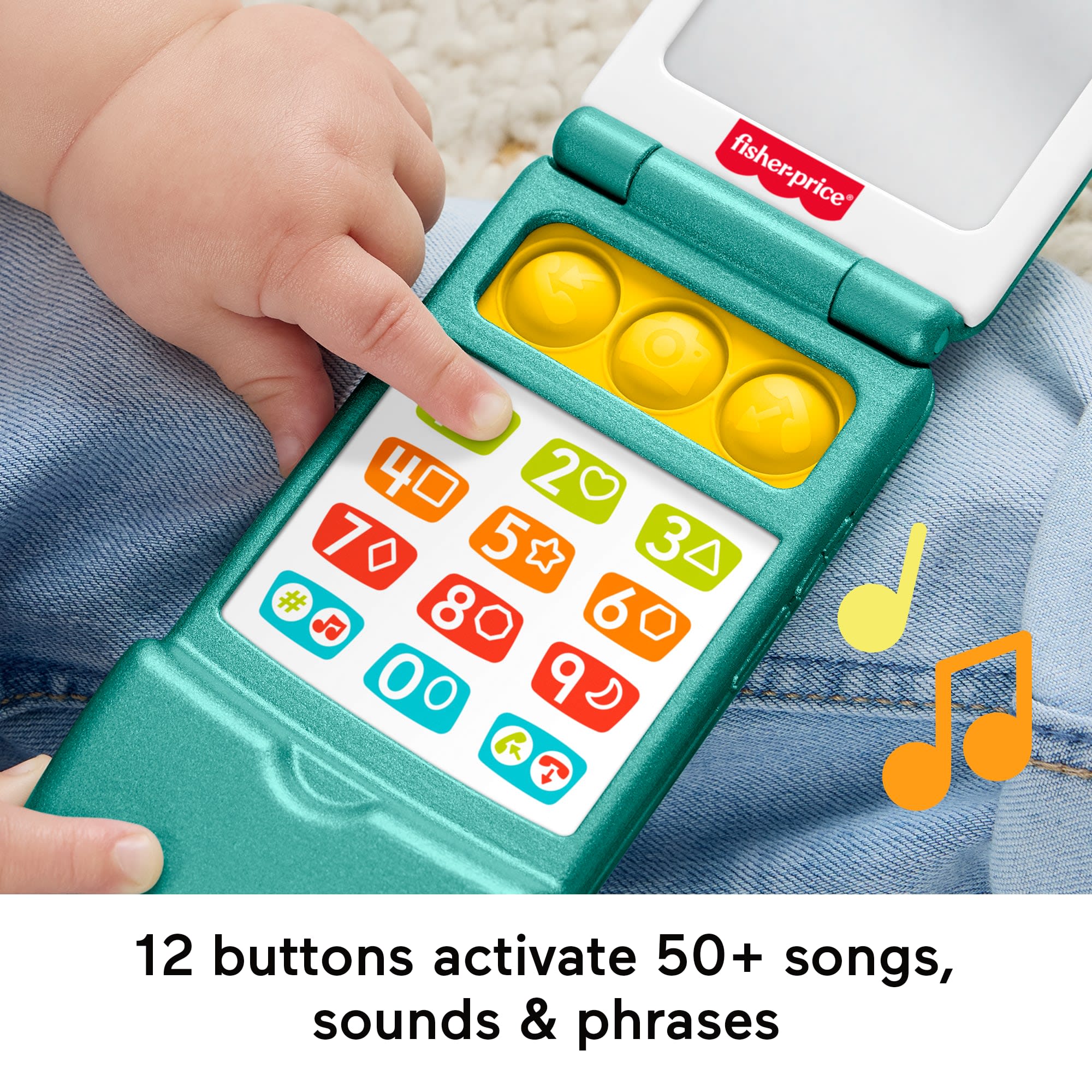 Fisher-Price Laugh & Learn Flip Phone, Baby & Toddler Musical Learning Activity Toy - Image 3