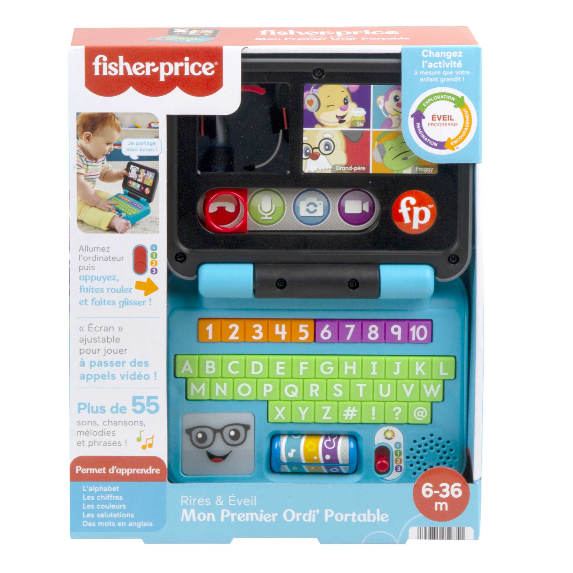 Fisher-Price Laugh & Learn Let's Connect Laptop Electronic Baby Toy - French Version - Image 6