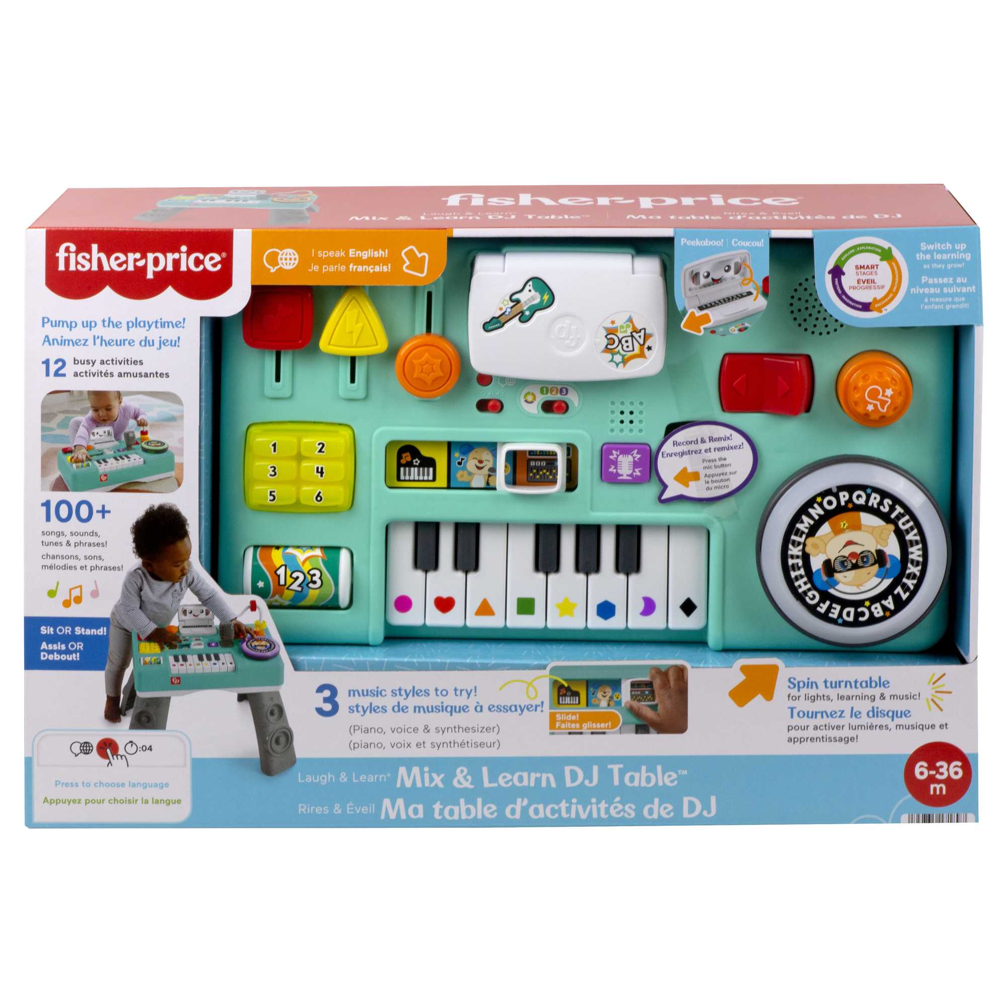 Fisher-Price Laugh & Learn Mix & Learn DJ Table Musical Learning Toy For Baby & Toddler, Multi-Language Version - Image 7