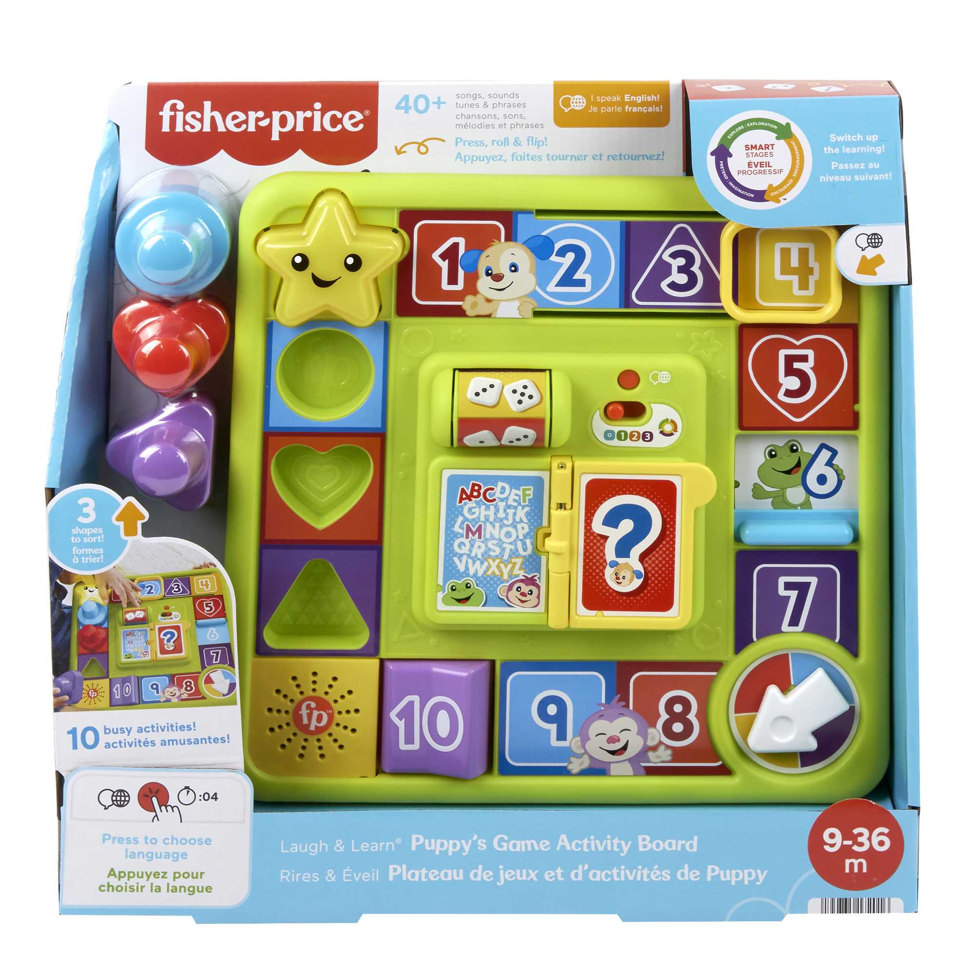 Fisher-Price Pretend Board Game Baby Toy With Music, Laugh & Learn Puppy's Game Activity Board, Multi-Language Version - Image 6