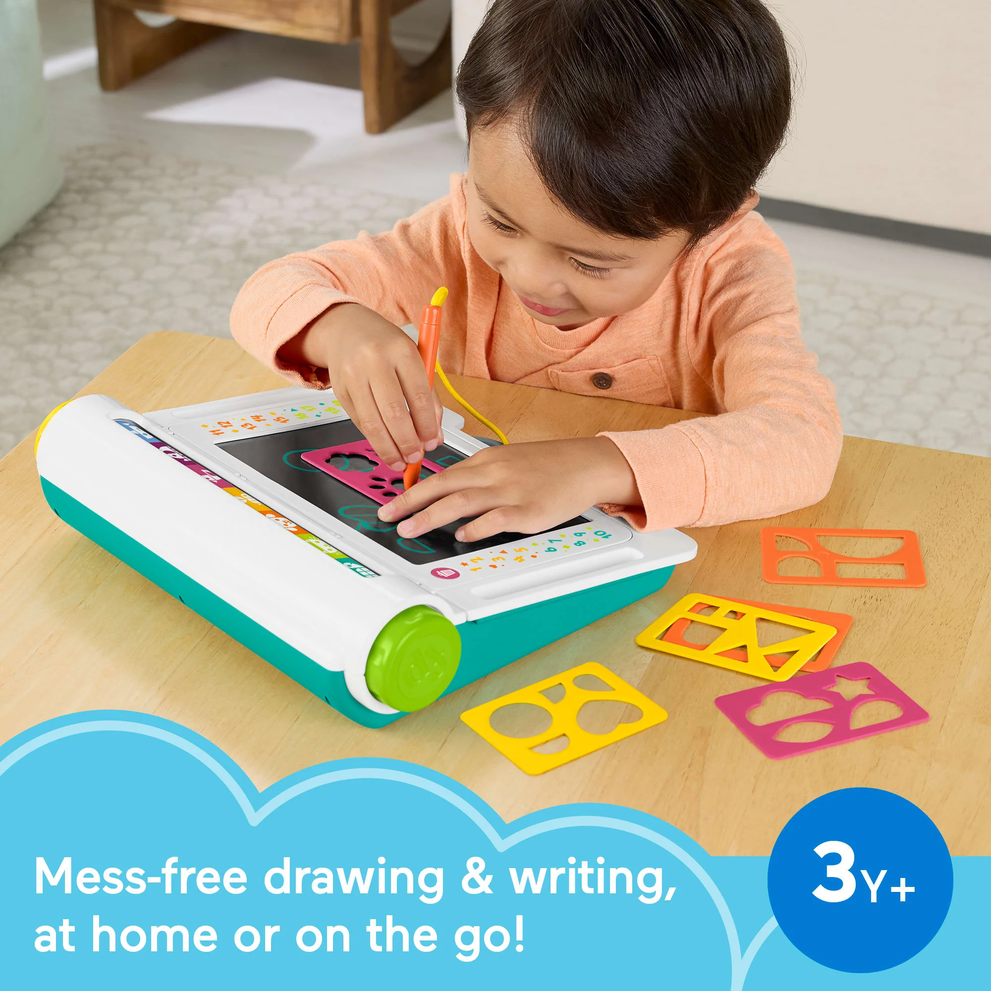 Fisher-Price Learn & Doodle Desk, Mess-Free Writing & Drawing Tablet With Lcd Screen For Kids - Image 2