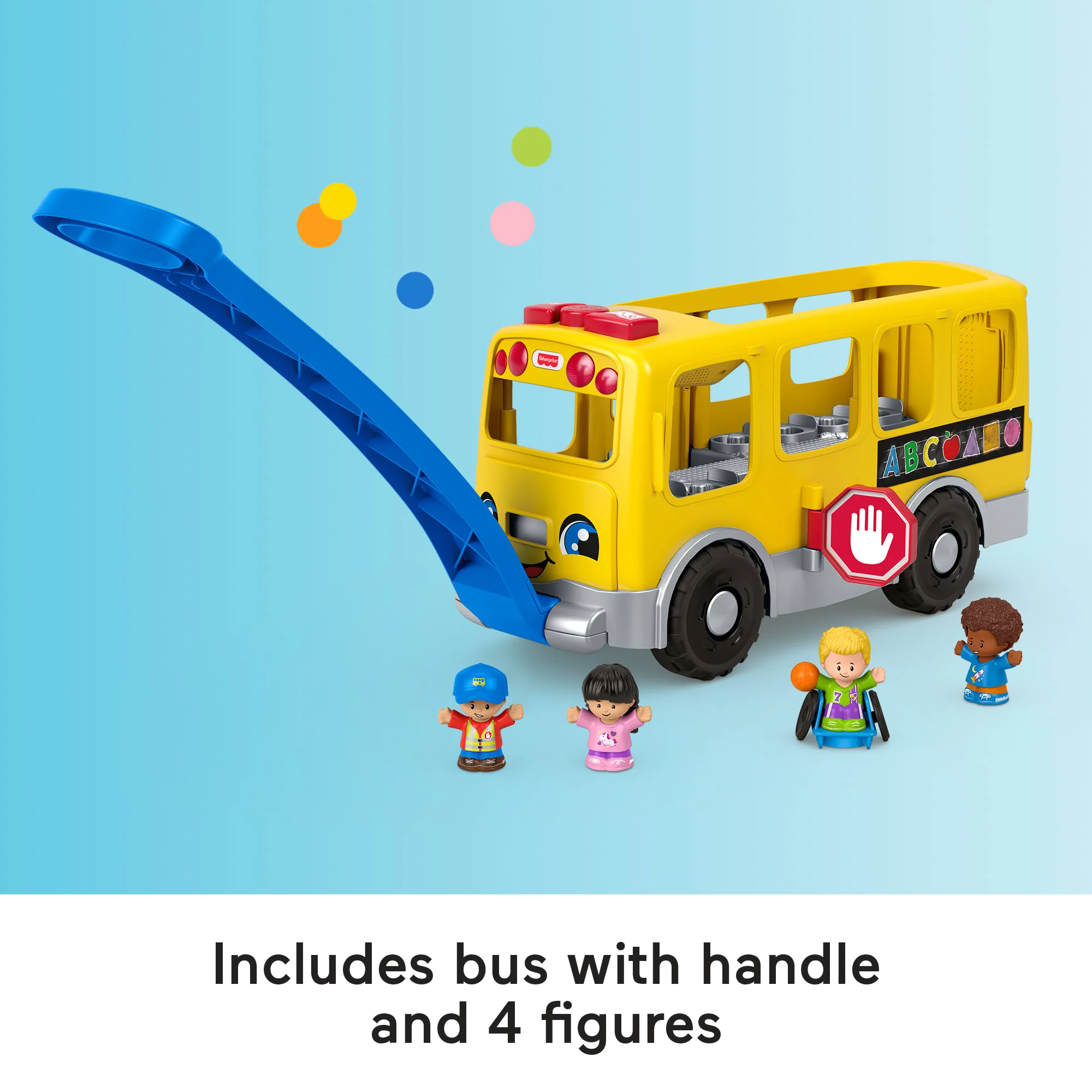 Fisher-Price Little People Big Yellow School Bus Pull-Along Toddler Learning Toy, Multilanguage Version - Image 5