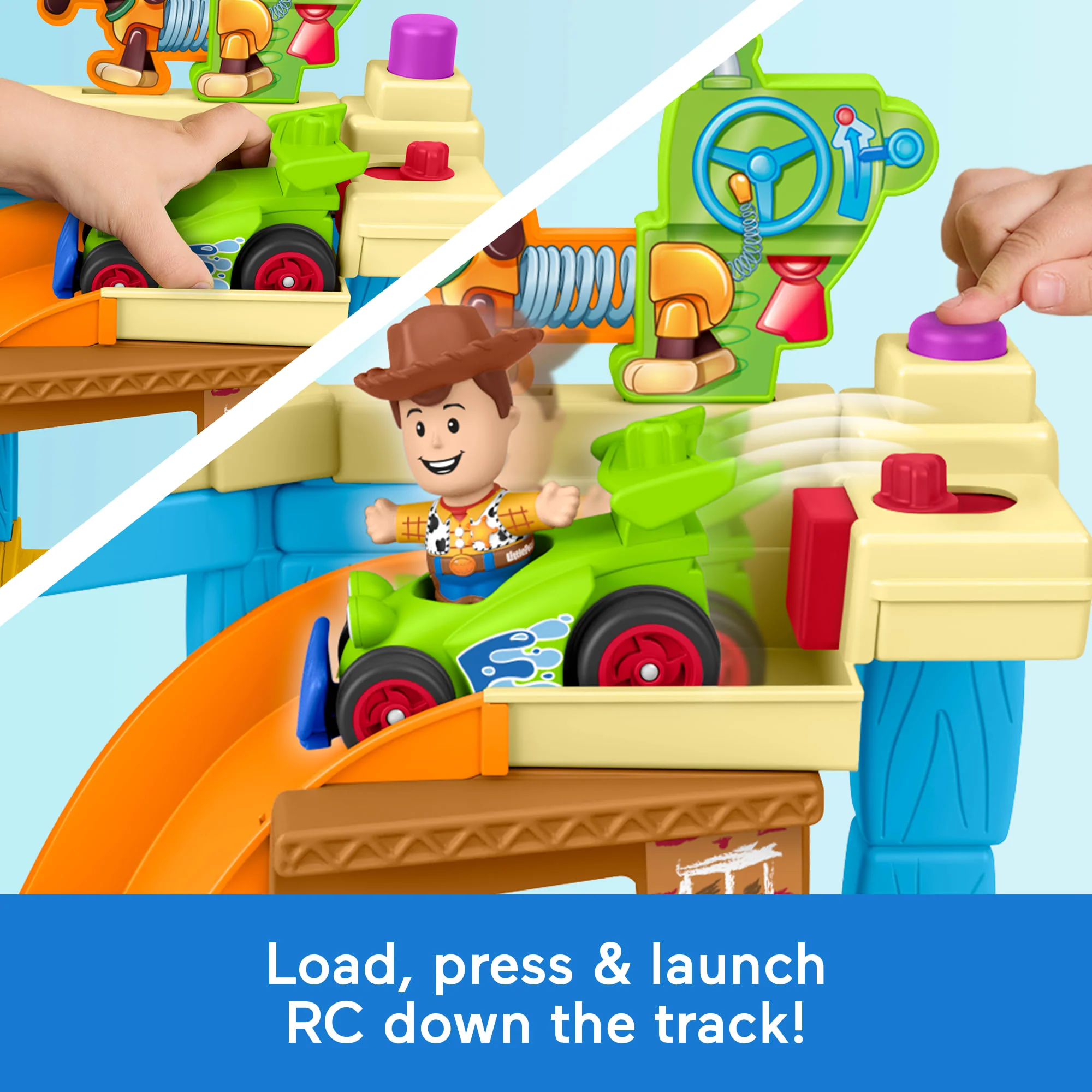Fisher-Price Little People Disney & Pixar Toy Story Andy's Room Toddler Playset, Woody & RC Vehicle - Image 3