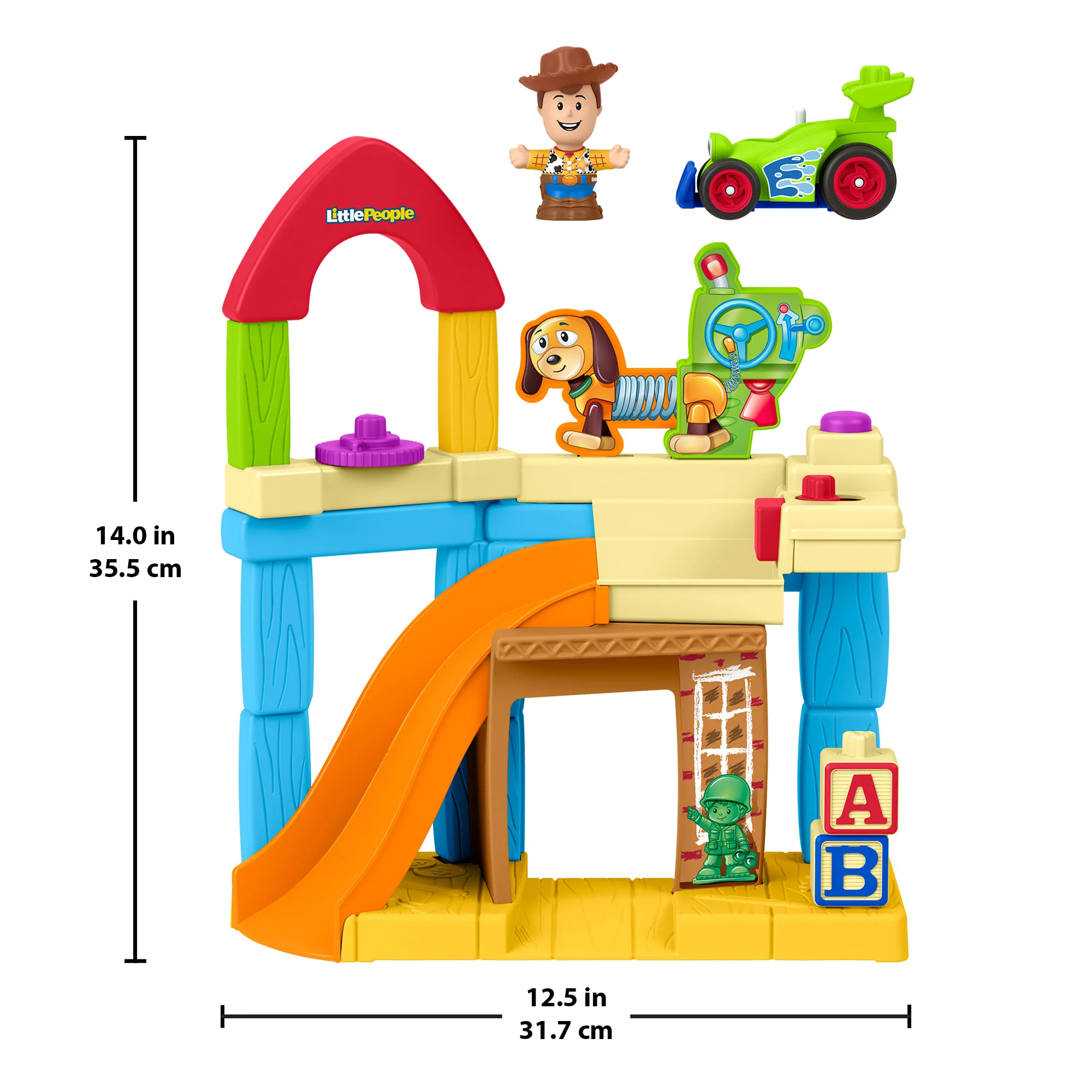 Fisher-Price Little People Disney & Pixar Toy Story Andy's Room Toddler Playset, Woody & RC Vehicle - Image 6