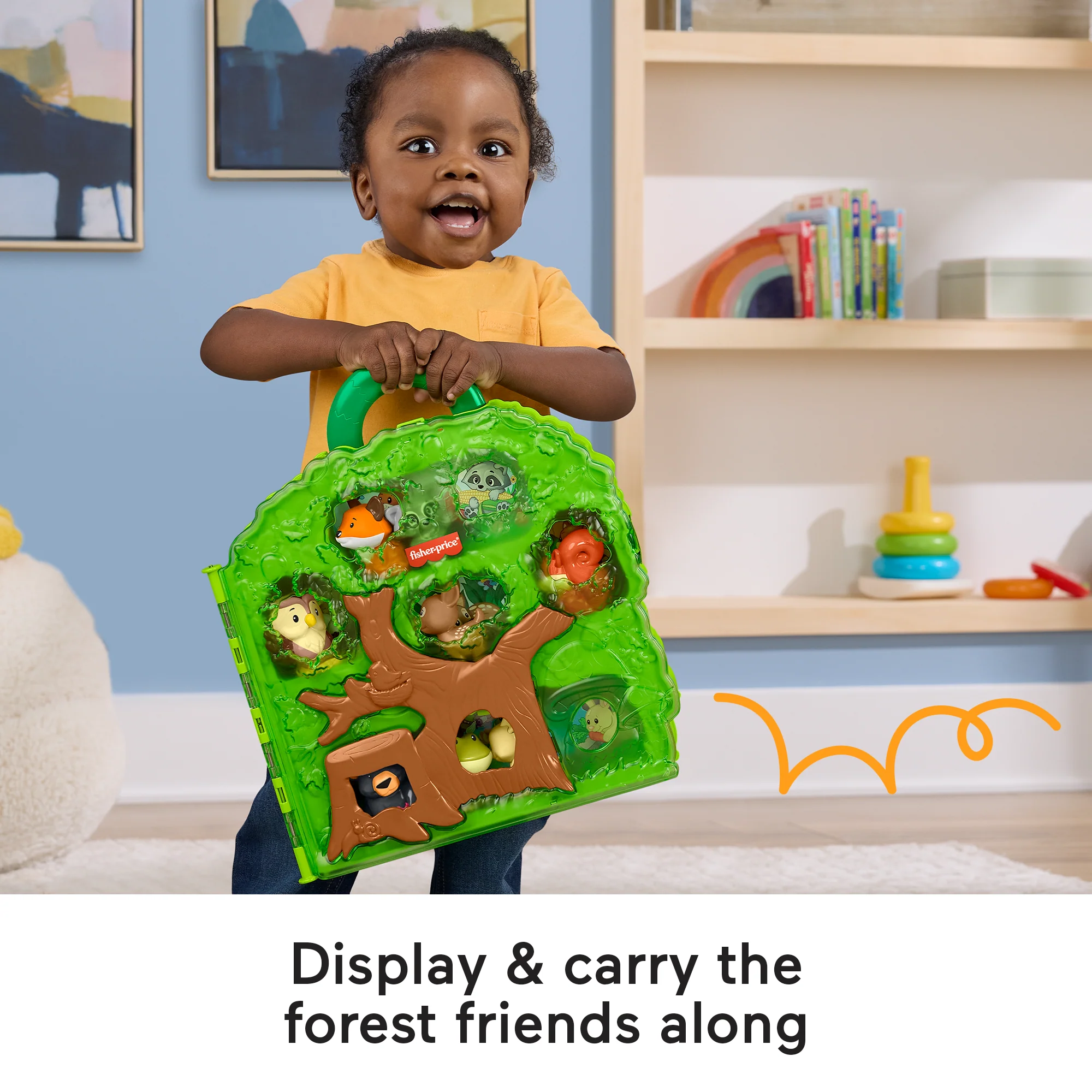 Fisher-Price Little People Forest Friends Carry Case Toddler Playset With Figures, 9 Pieces - Image 3
