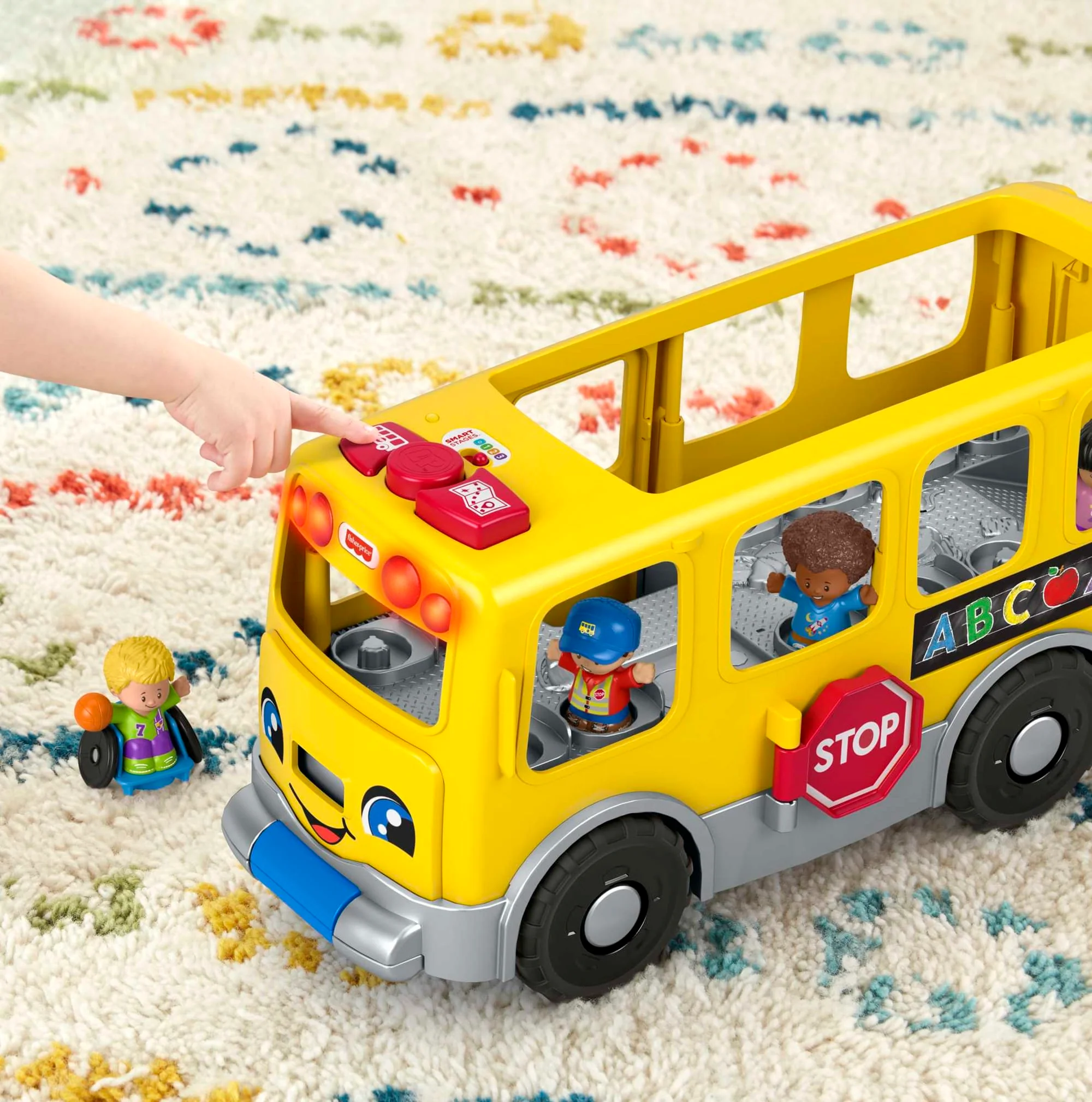 Fisher-Price Little People Gros Autobus Scolaire Jaune Version Anglaise et Française - Image 3
