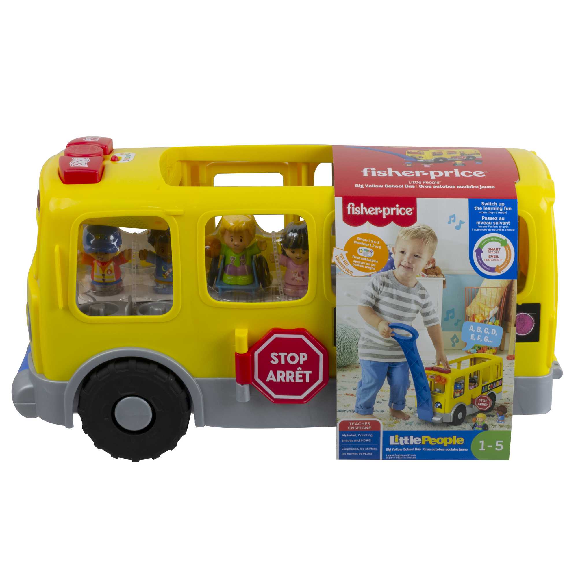Fisher-Price Little People Gros Autobus Scolaire Jaune Version Anglaise et Française - Image 6