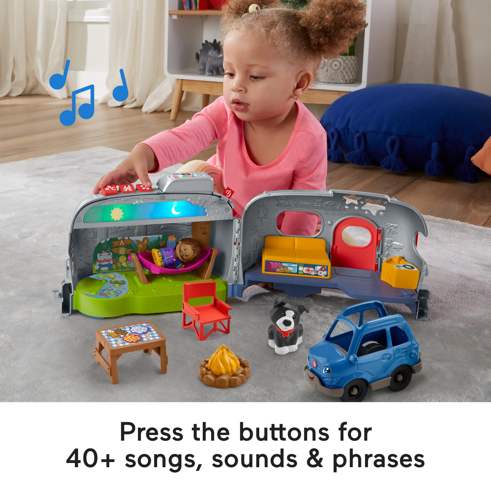 Fisher-Price Little People Light-Up Learning Camper Electronic Toy Rv For Toddlers, 8 Pieces - Image 5