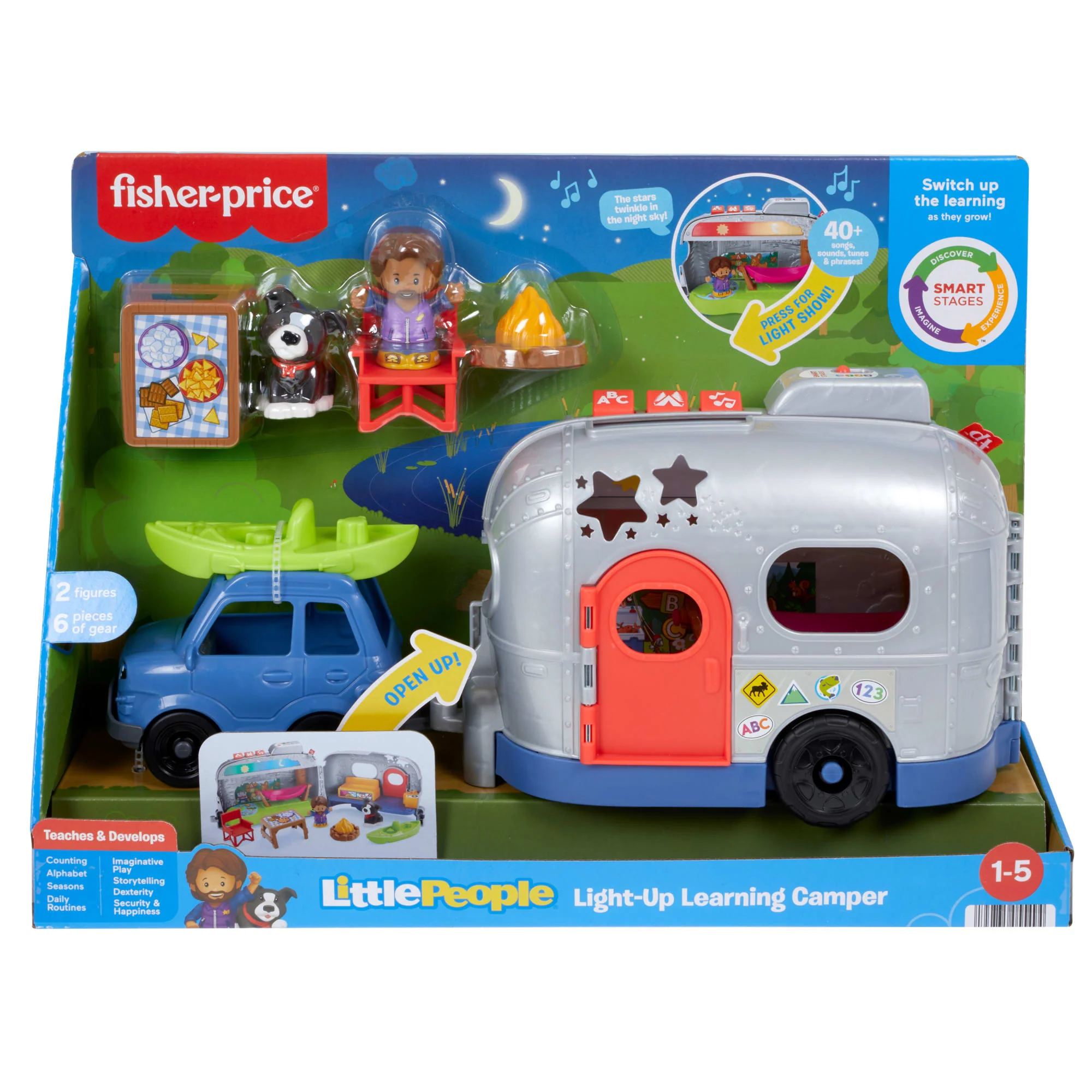 Fisher-Price Little People Light-Up Learning Camper Electronic Toy Rv For Toddlers, 8 Pieces - Image 6