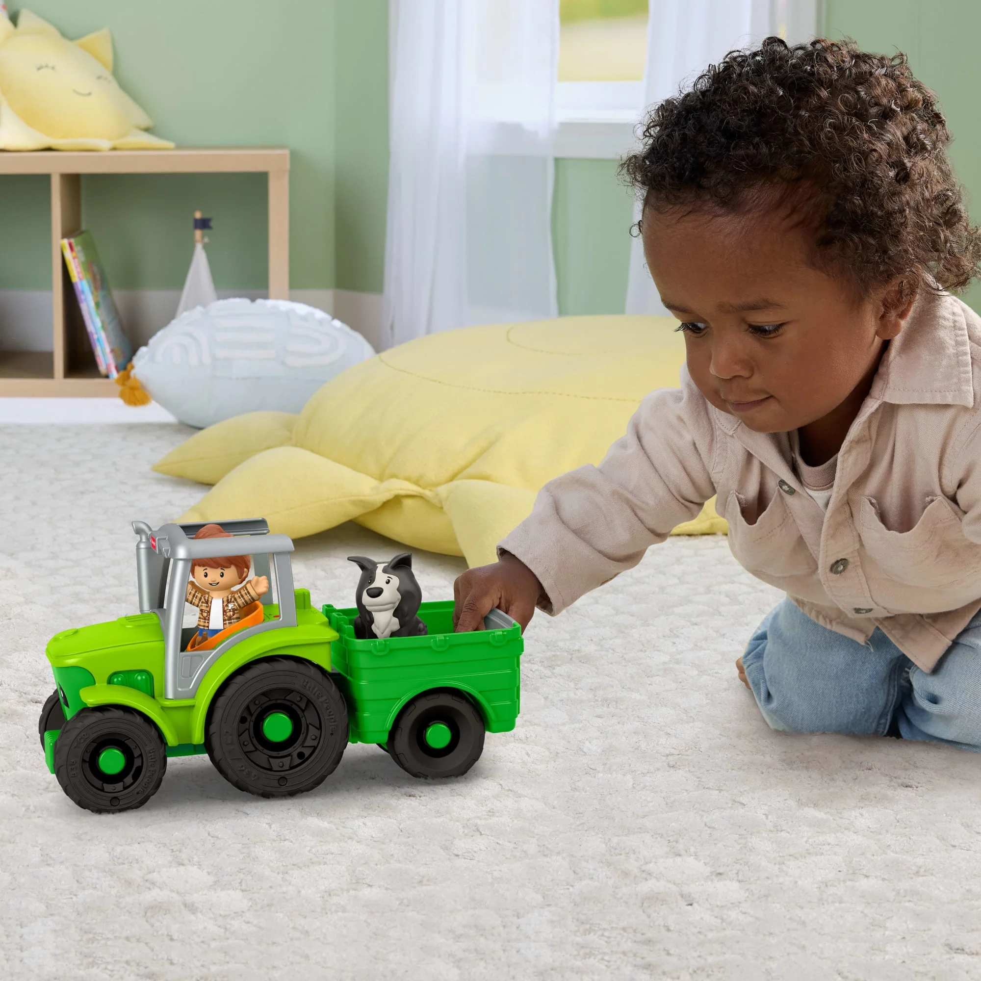 Fisher-Price Little People Tracteur à Pousser, Multilingue - Image 2